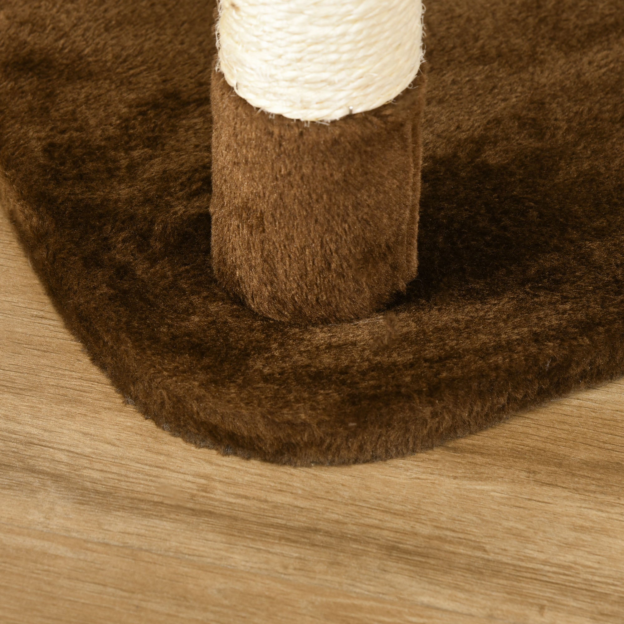 PawHut 60" Cat Scratching Tree, Cat Bed Condo Post House Pet Furniture Toys-Brown & Tan