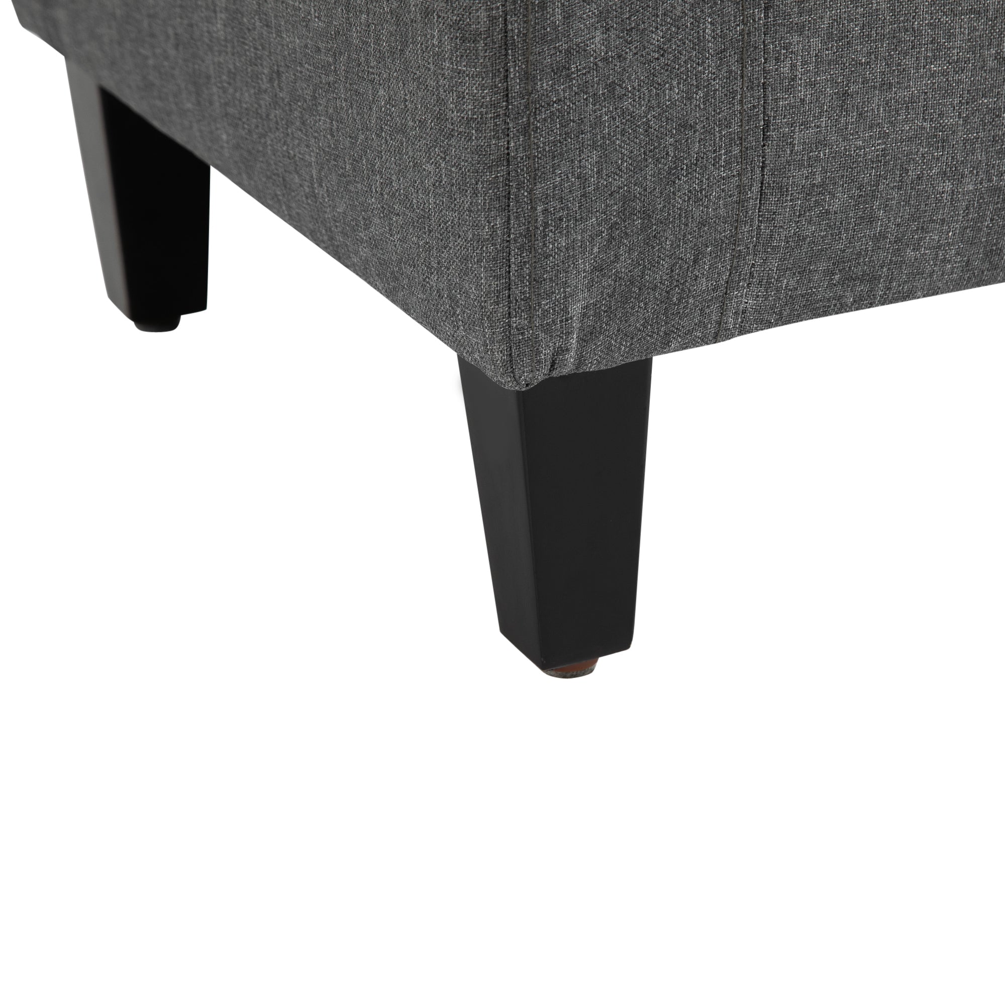 HOMCOM Storage Ottoman Bench Linen-Touch Fabric Tufted Chest Footstool with Flipping Top, Grey