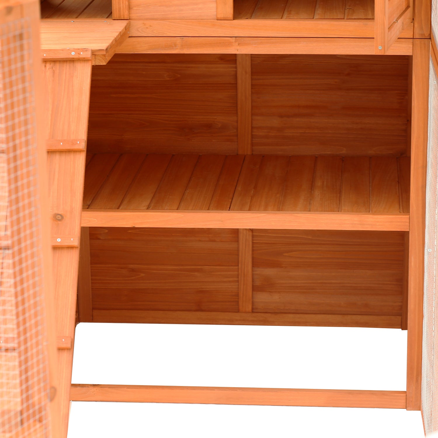 PawHut Large Wooden Outdoor Cat House with Large Run for Play, Catio for Lounging, and Condo Area for Sleeping, Natural