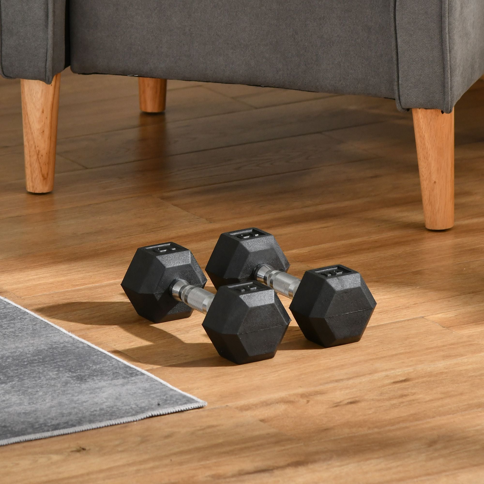 Soozier 2x10lbs Dumbbells Weight Set, Total 20lbs (10lbs Each) Dumbbell Hand Weight for Body Fitness Training for Home Office Gym, Black