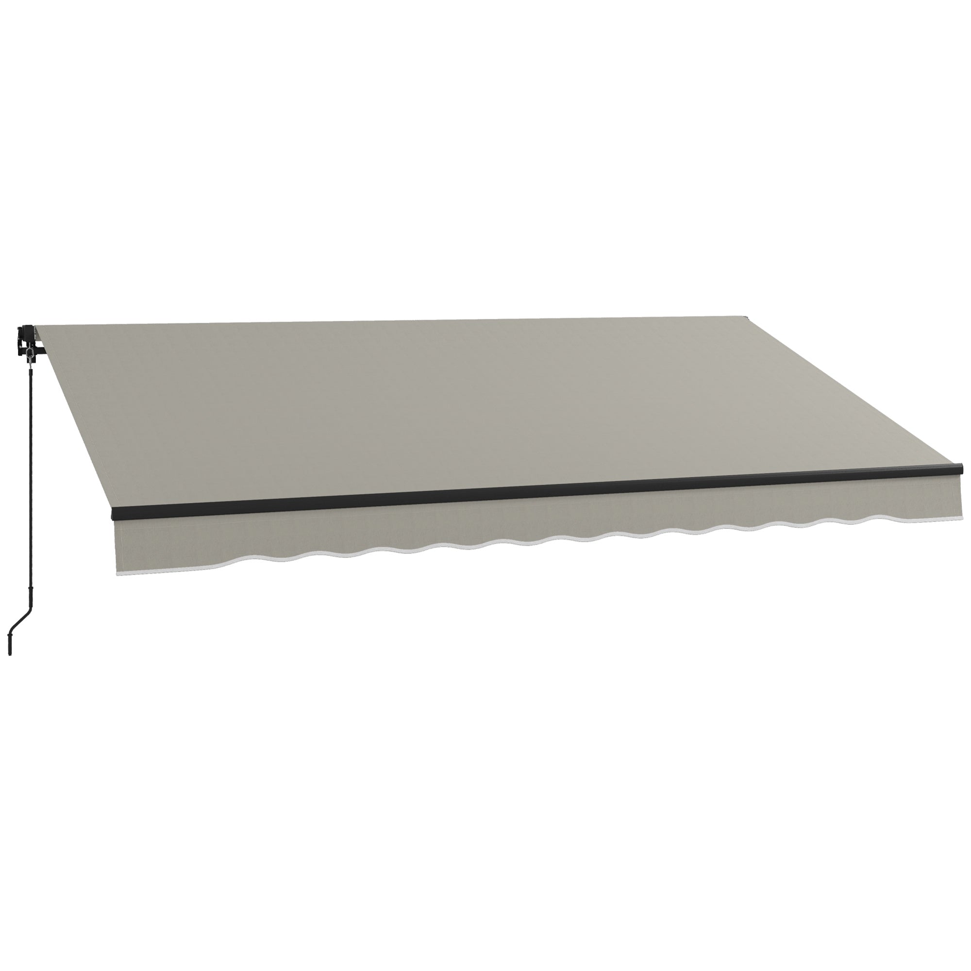 Outsunny 12' x 10' Retractable Awning, 280gsm UV Resistant Sunshade Shelter, for Deck, Balcony, Yard, Light Grey