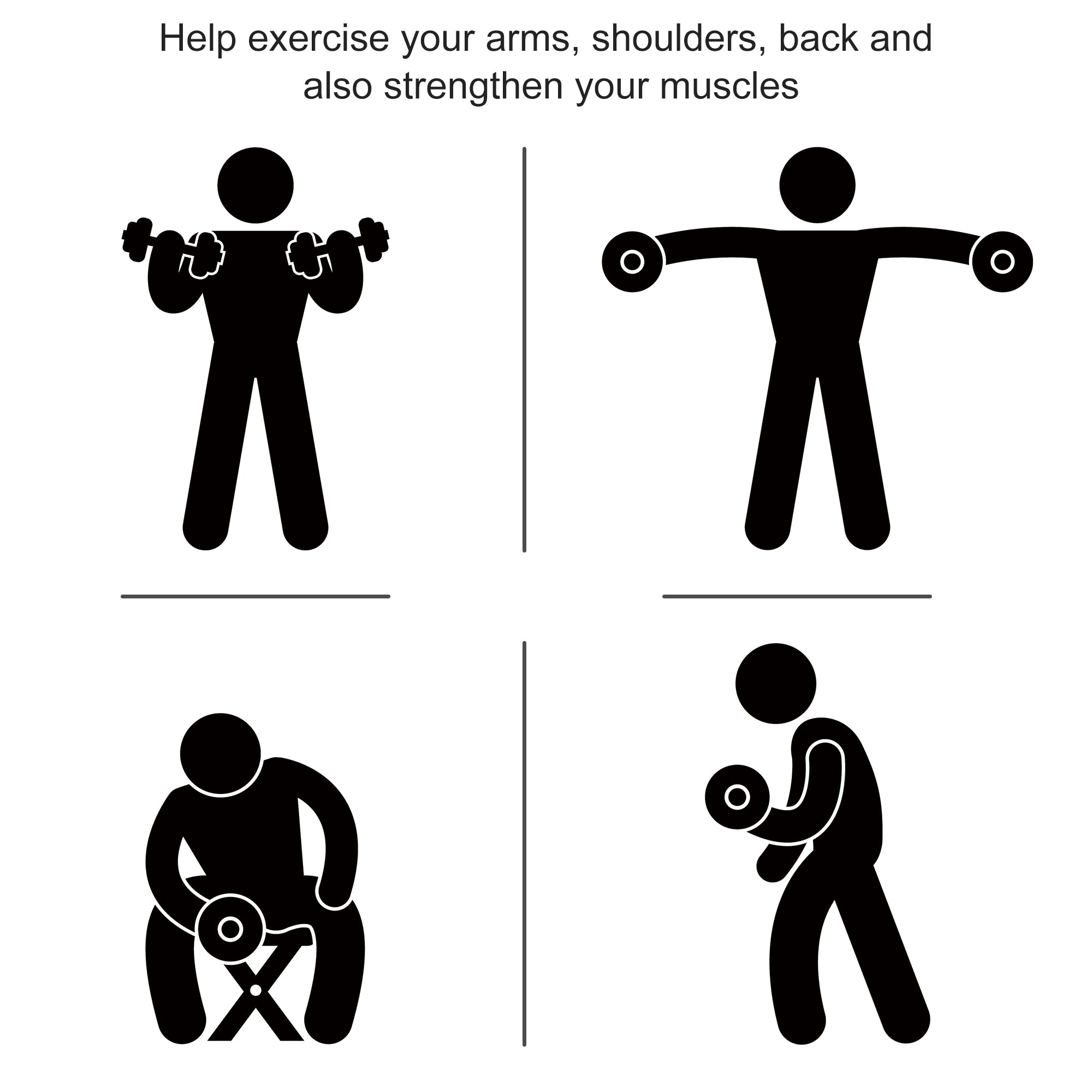 Soozier 35lbs Rubber Dumbbells Weight Dumbbell Hand Weight Barbell for Body Fitness Training for Home Office Gym, Black