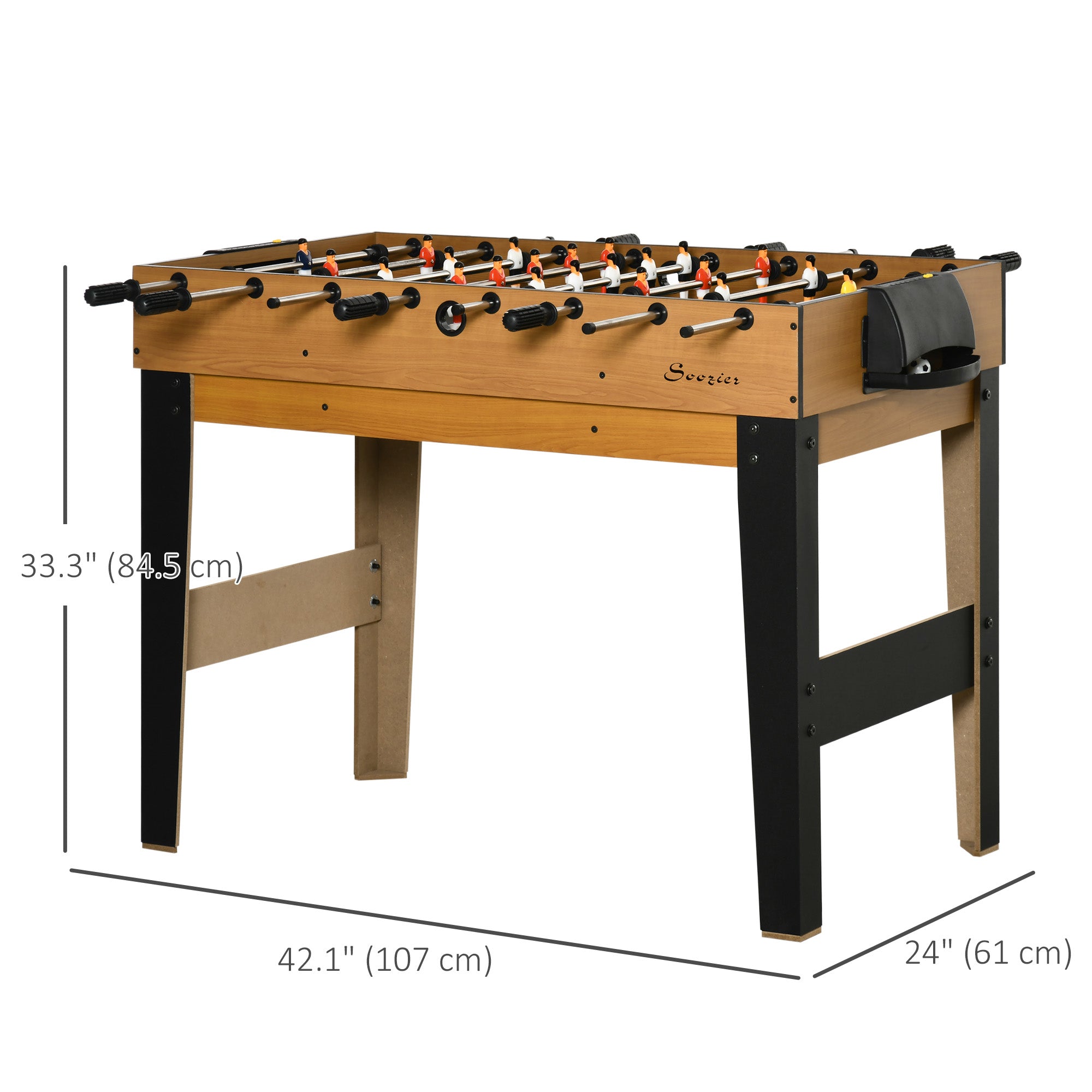 Soozier 43'' 4-in-1 Multi-Gaming Table, Tabletop Billiards Hockey Table Tennis Foosball Game, Easy Set up for Whole Family
