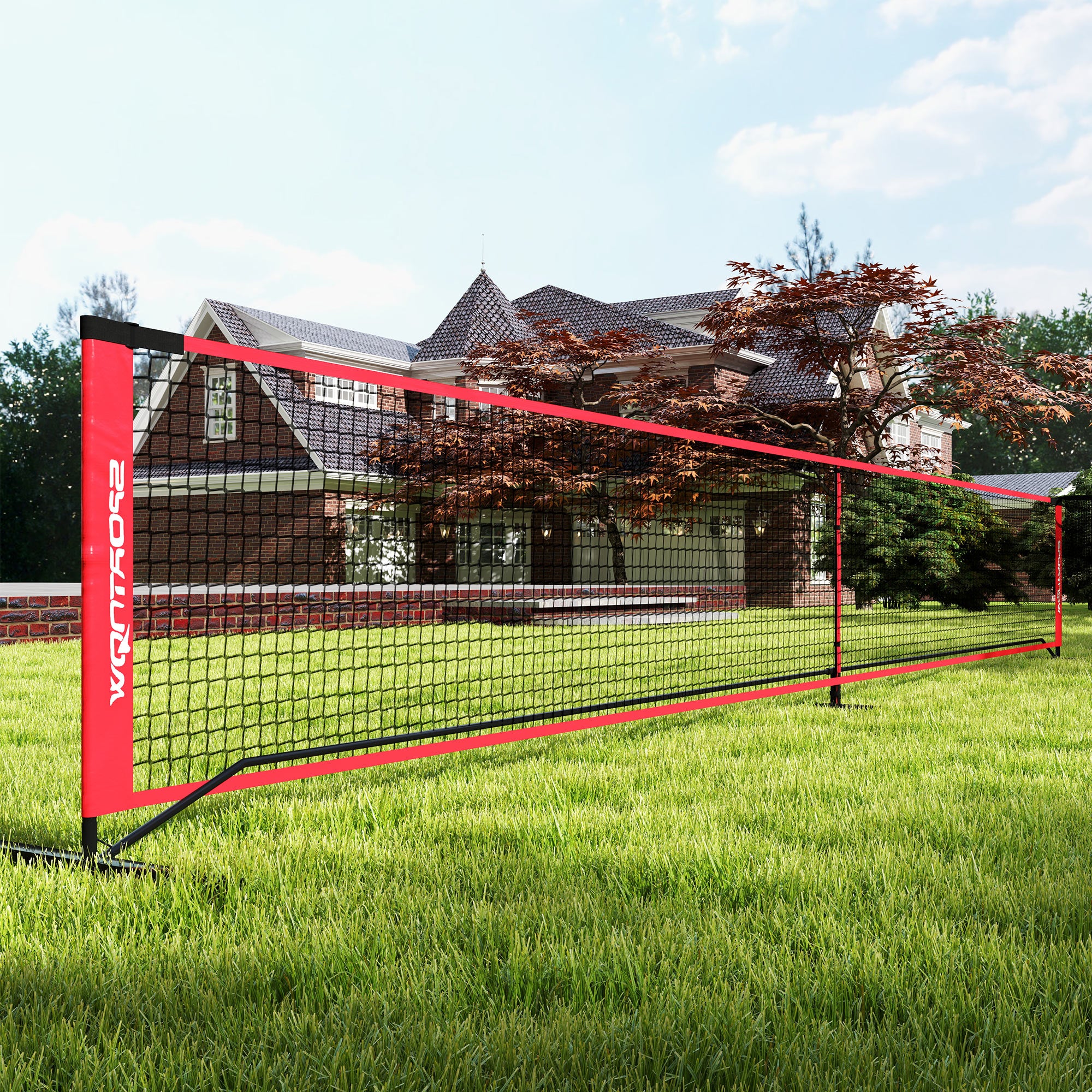 Soozier Portable Pickleball Net Set with 22FT Regulation Size Net, Ball Collector, Court Marking Kit, Balls, Carrying Bag