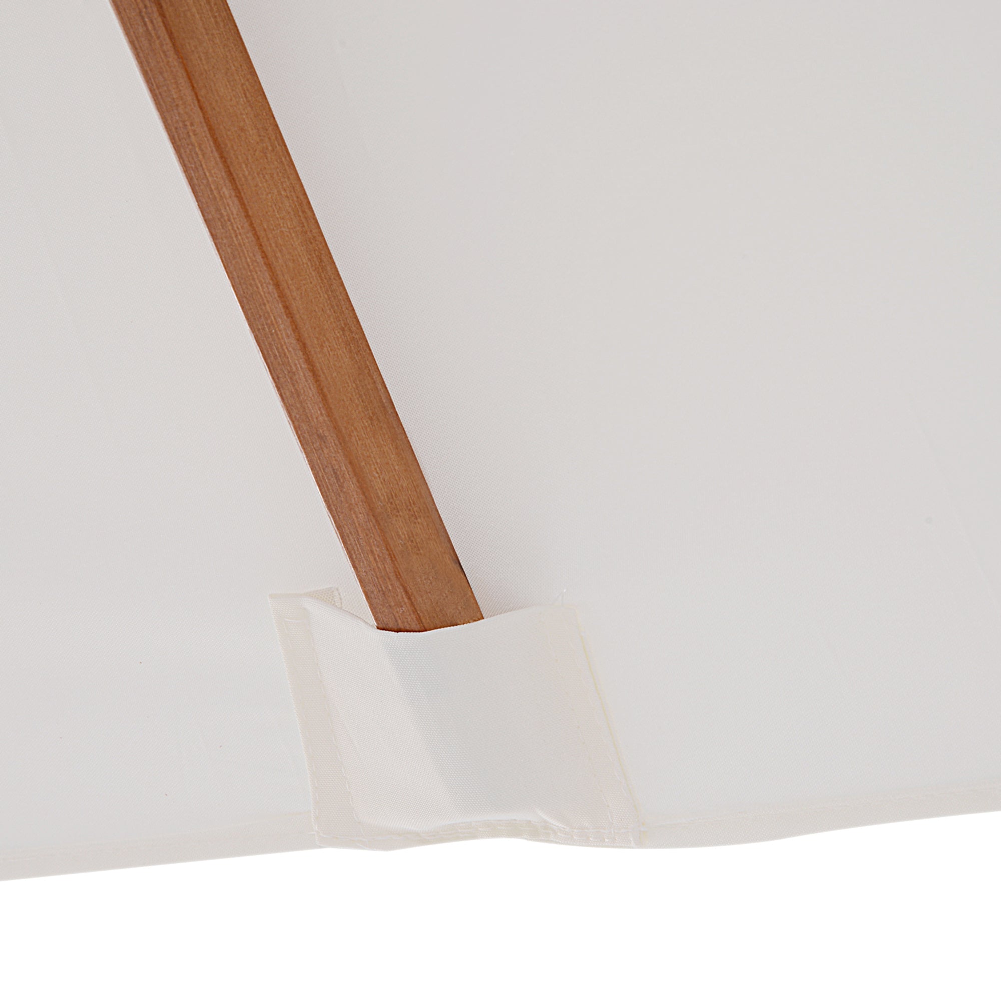 Outsunny 6.6x5ft Fir Wooden Patio Umbrella Square Market Parasol Tilt Mechanism 6 Ribs Garden Sunshade, Cream White