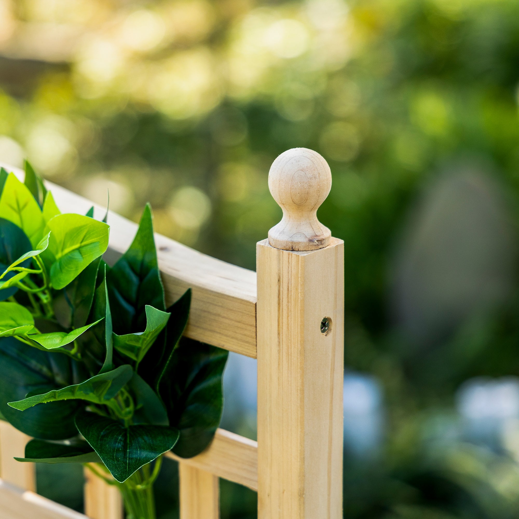 Outsunny Raised Garden Bed with Trellis, Wood Planter Box for Garden, Free Standing Flower Bed, 25.2" x 11" x 47.2" Natural Wood