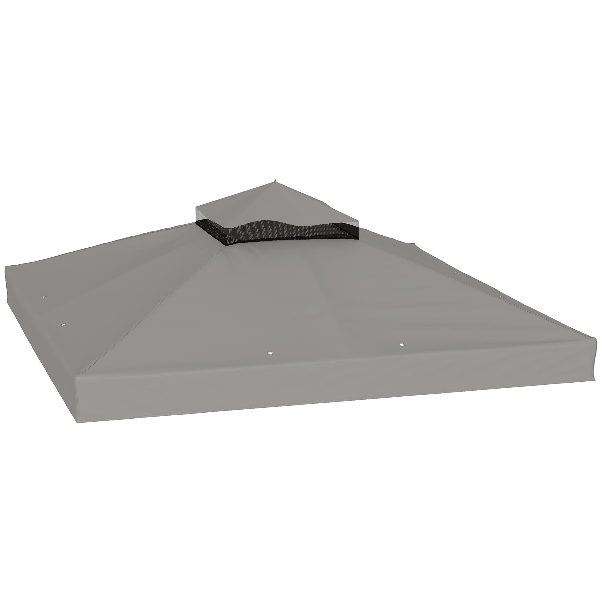 Outsunny 10' x 10' Gazebo Canopy Replacement Cover, 2-Tier Garden Gazebo Roof Replacement, UPF30+, TOP COVER ONLY, Grey