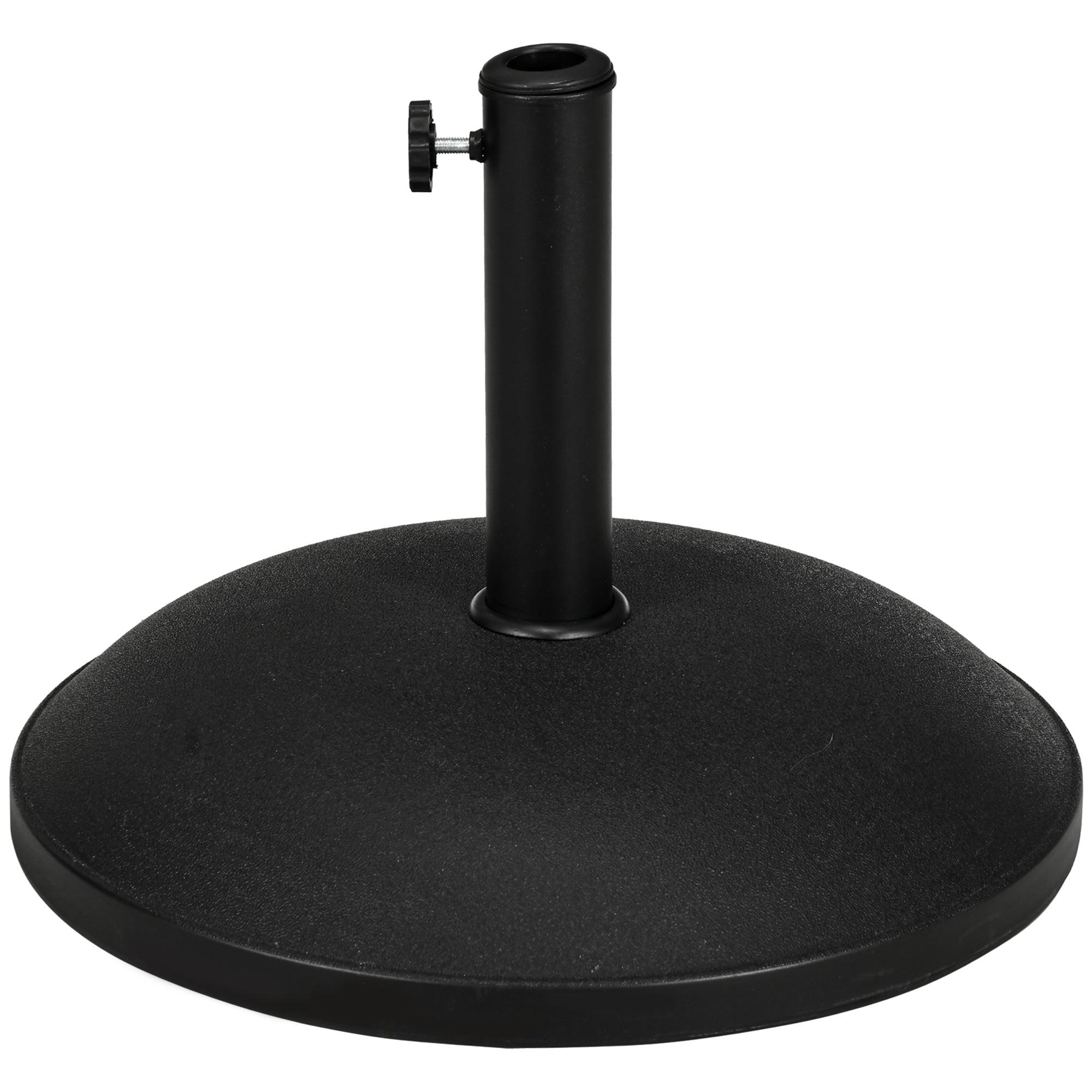 Outsunny 55 lbs Cement Umbrella Base Holder 20" Heavy Duty Round Parasol Stand for Patio, Outdoor, Backyard, Black