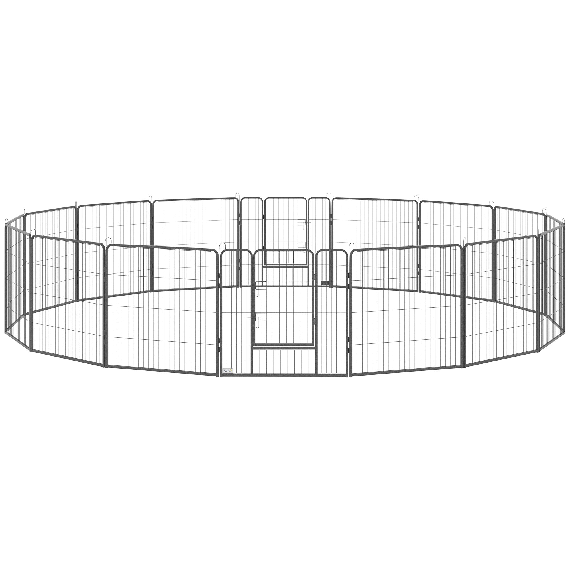 PawHut Heavy Duty Pet Playpen, 16 Panels Steel Dog Fence Puppy Exercise Pen with 2 Doors Locking Latch, 31.5" Height