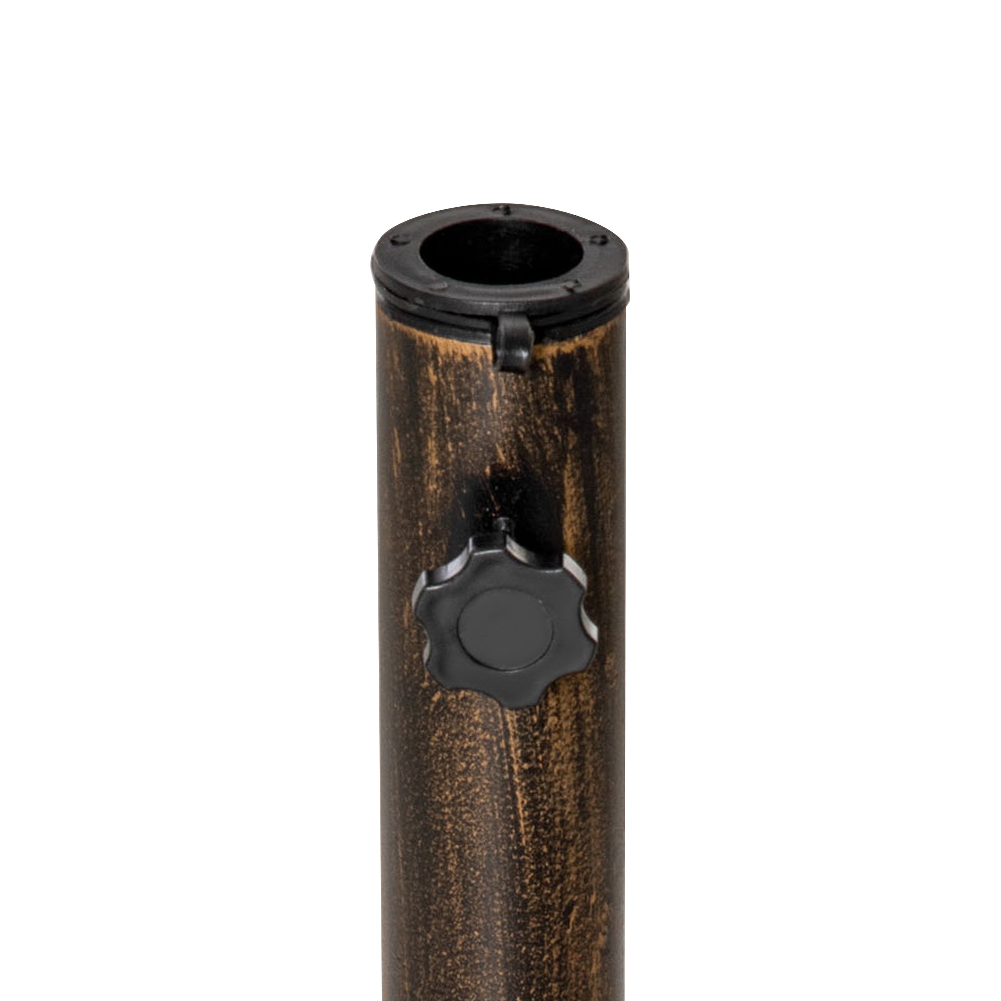 Outsunny Patio Umbrella Base Stand, Round Cast Iron Umbrella Holder for Outdoor, Patio, Garden,Deck and Beach, Fit Dia. 1.5", 2" Pole, Bronze