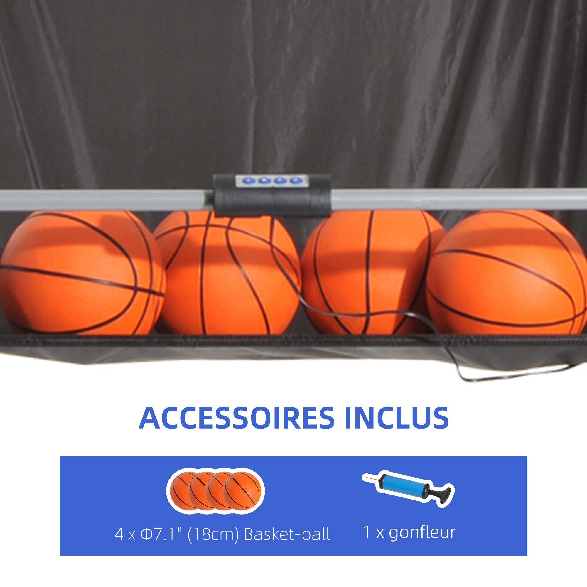 HOMCOM Double Shots Arcade Basketball System Foldable Two Player Basketball