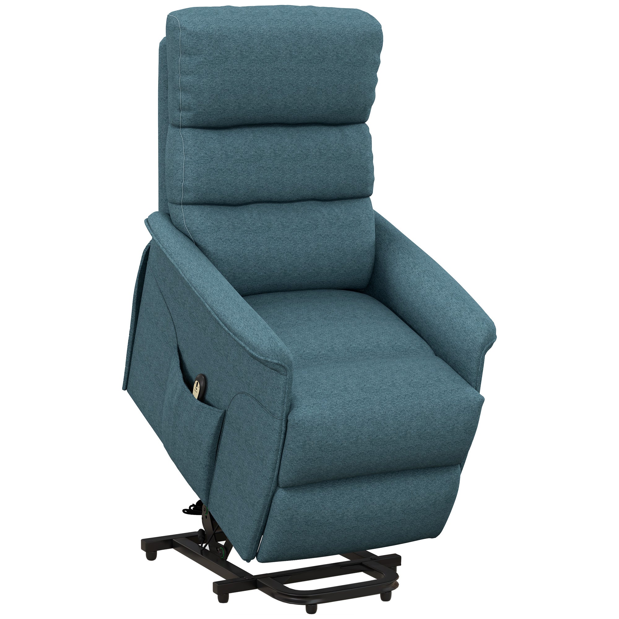 HOMCOM Lift Chair for Elderly, Power Chair Recliner with Remote Control, Side Pockets for Living Room, Blue