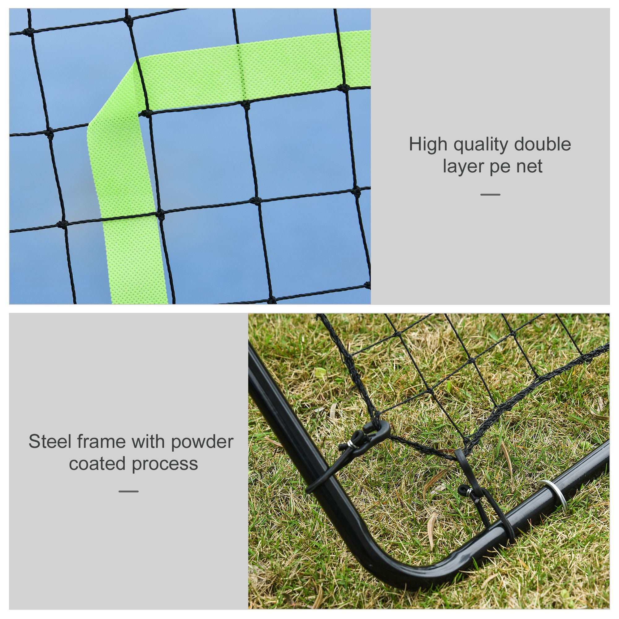 Soozier Multi-use Pitchback Rebounder Net Sports Throwing, Pitching and Fielding Trainer Screen Target Netting