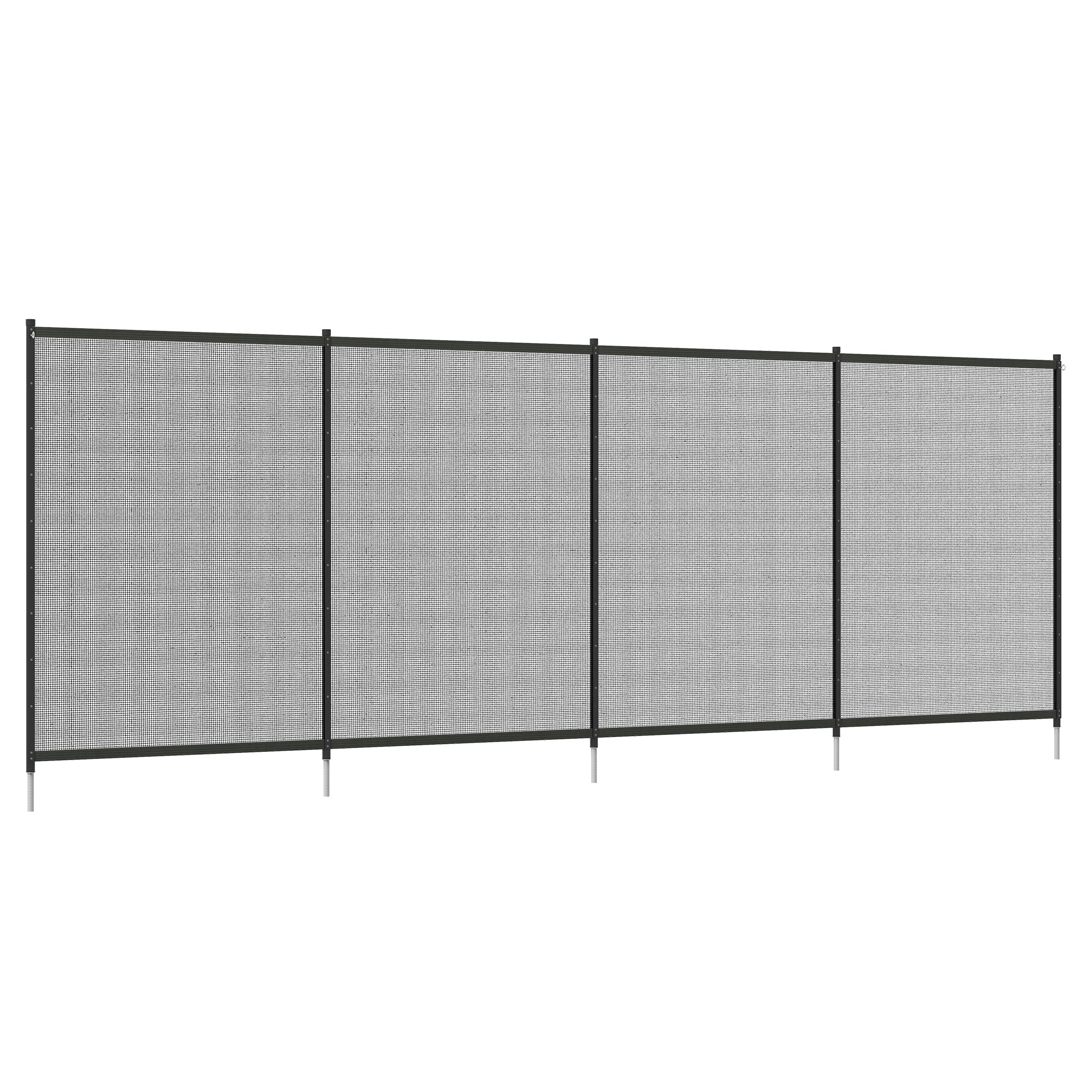 Outsunny 4 Panel Swimming Pool Fence, Aluminium Rustproof Pool Fencing, 4' x 12', Black