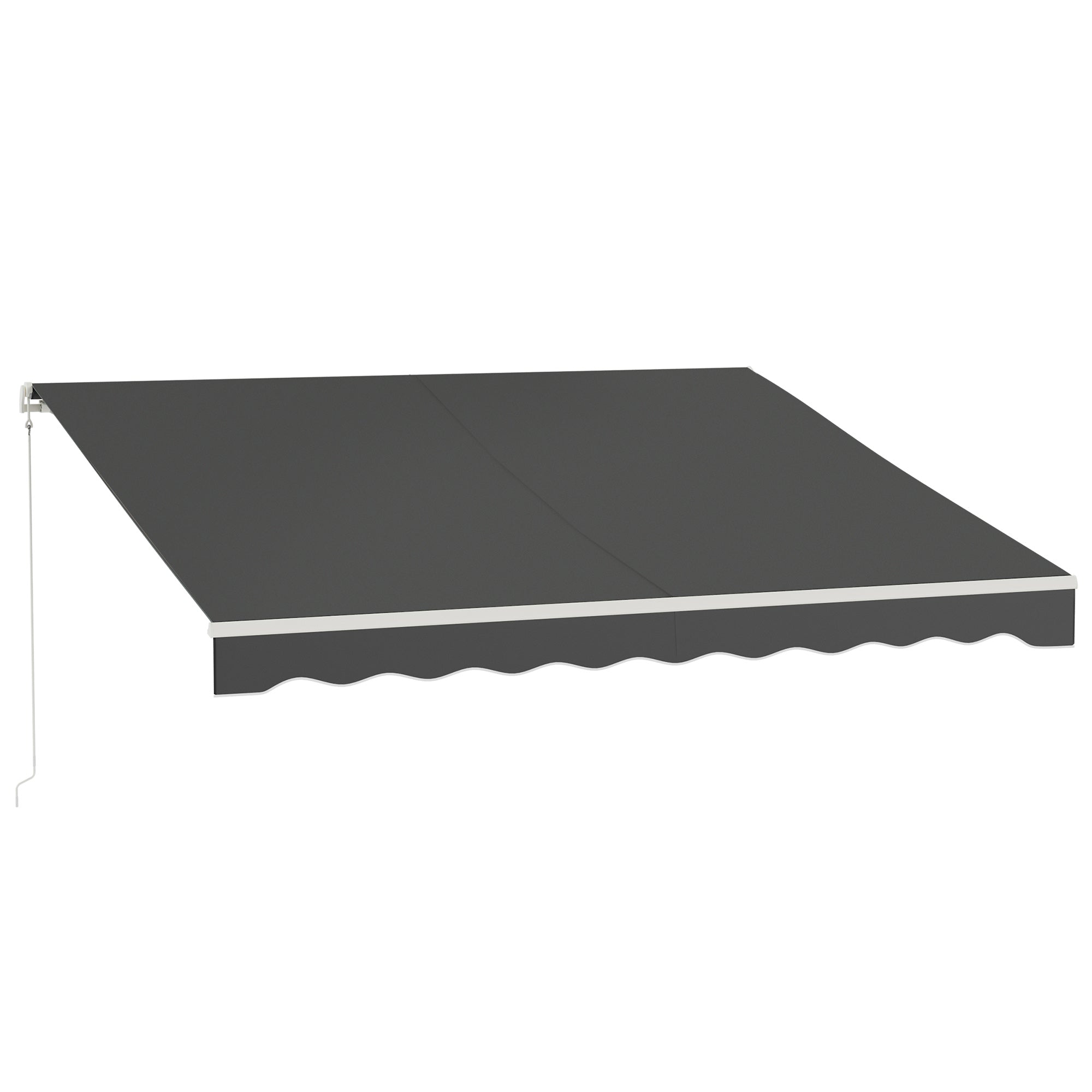 Outsunny 12'x10' Electric Retractable Awning, UV Protection Sun Shade Shelter w/ Remote Controller for Deck Balcony Yard, Grey