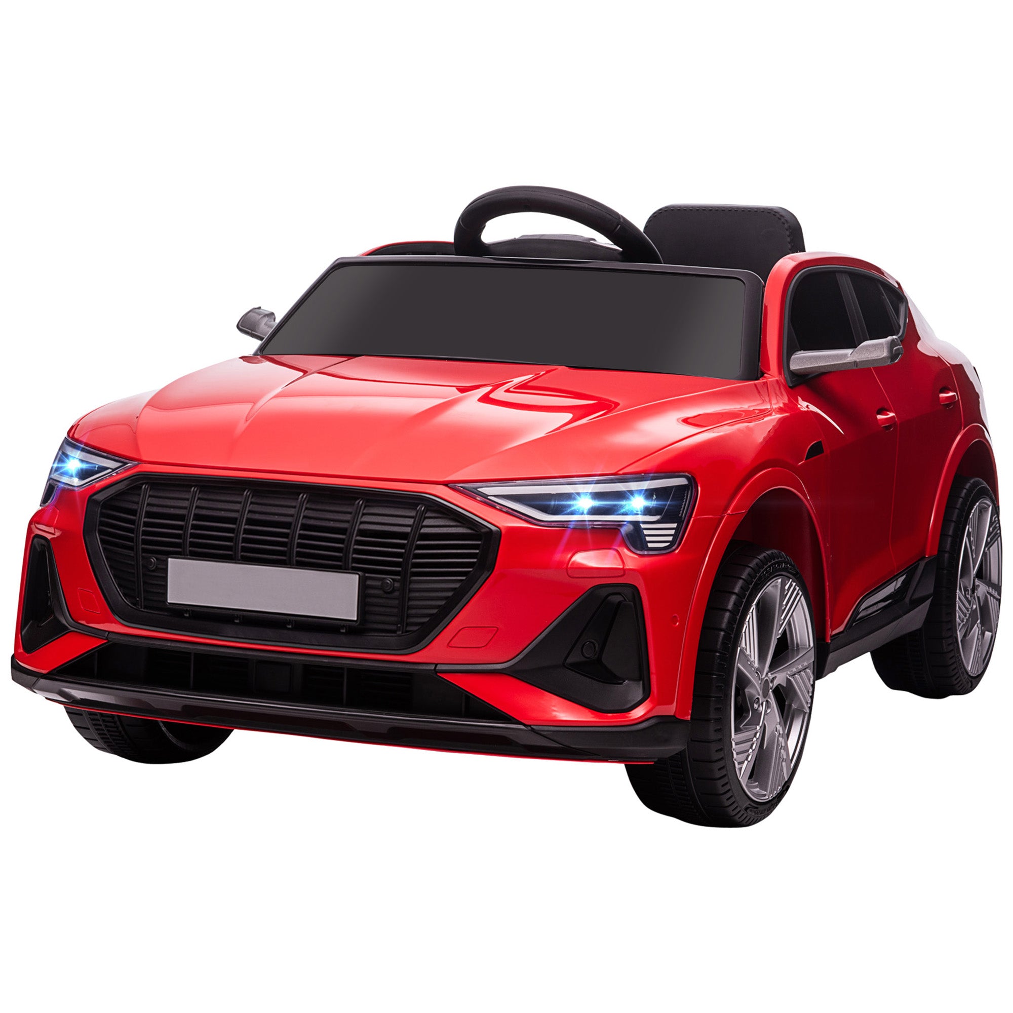 Aosom 12V Kids Electric Ride On Sports Car, Battery Powered Toy w/ Parent Remote Control, Safety Belt, LED Lights, Music, and Horn, for 3-5 Years Old, Red