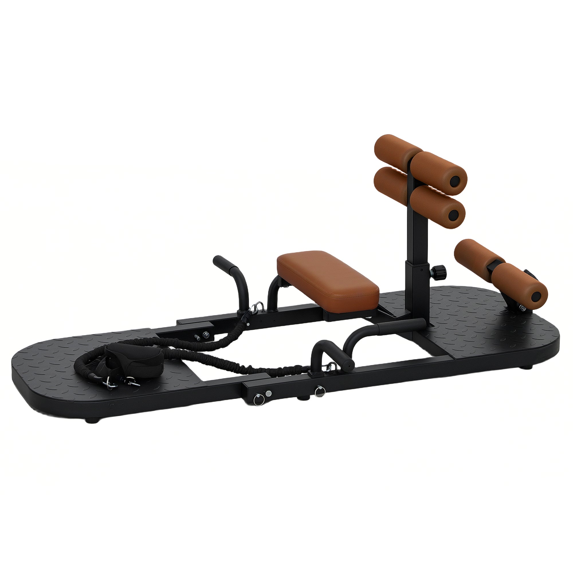 Soozier Foldable Sissy Squat Machine, Hip Thrust Machine with Push Up Stand, Multipurpose Glute Workout Equipment