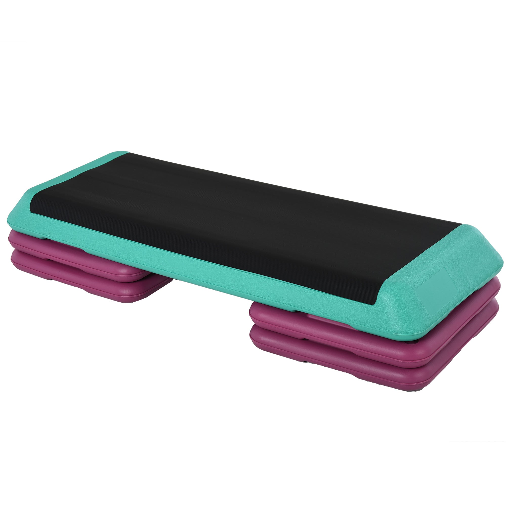 Soozier 3.9"/5.9"/7.9" Aerobic Stepper Exercise with Non-Slip Top for Home, Office, Indoor, Outdoor, Multicolour