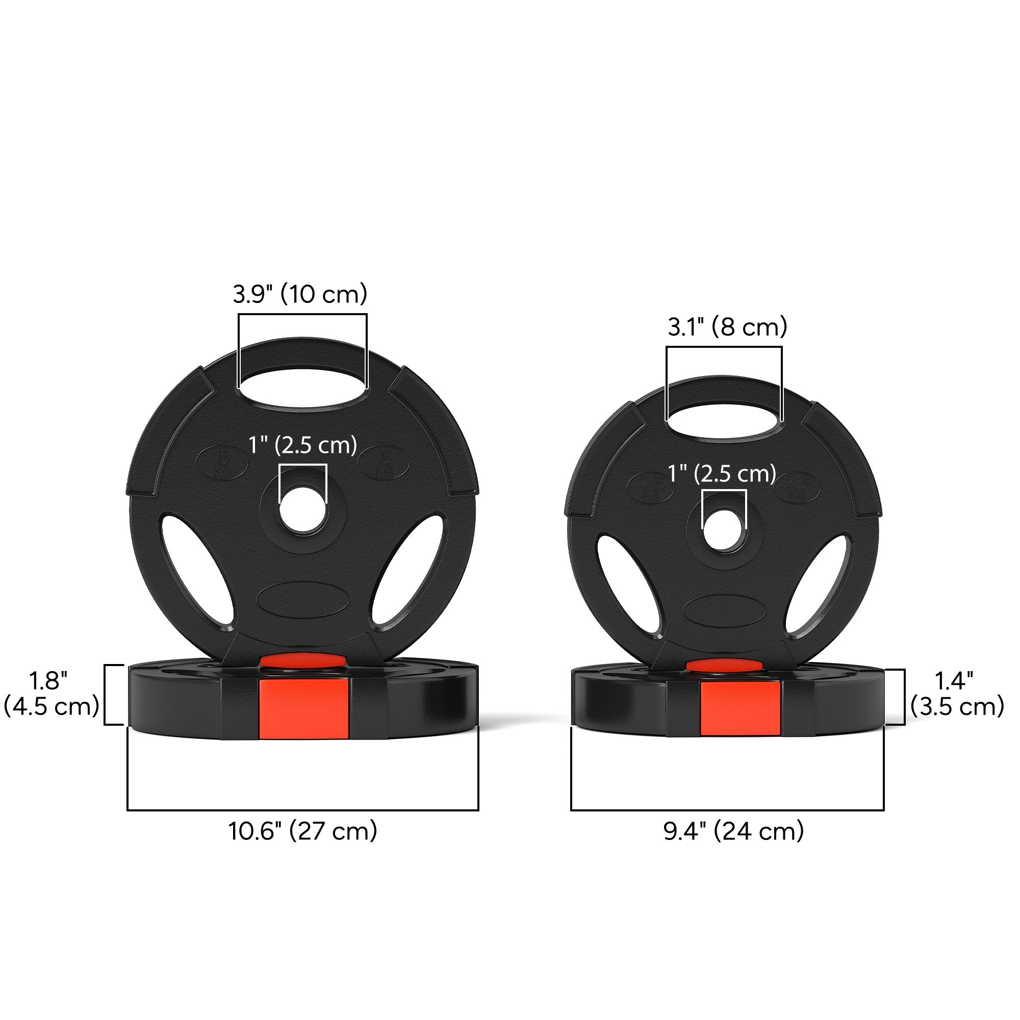 Soozier 1-Inch Weight Plates, Barbell Weights Set for Weightlifting and Strength Training, 2 x 11lbs + 2 x 5.5lbs
