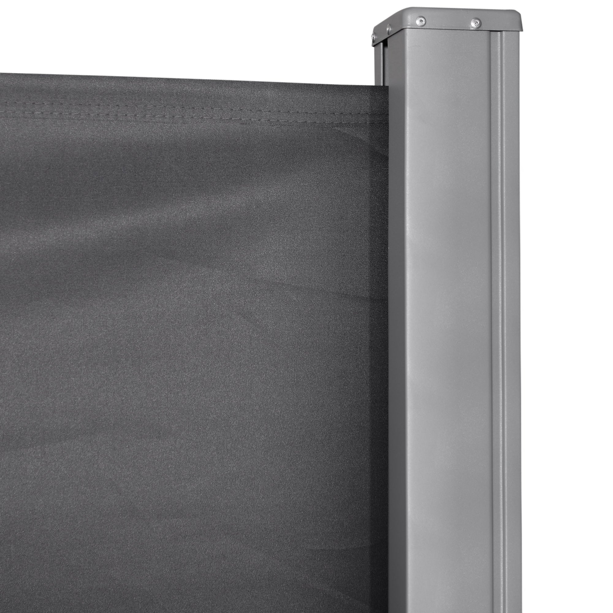 Outsunny 118" x 71" Outdoor Folding Privacy Screen Retractable Side Awning Patio with Resistance to UV Rays and Wind Grey