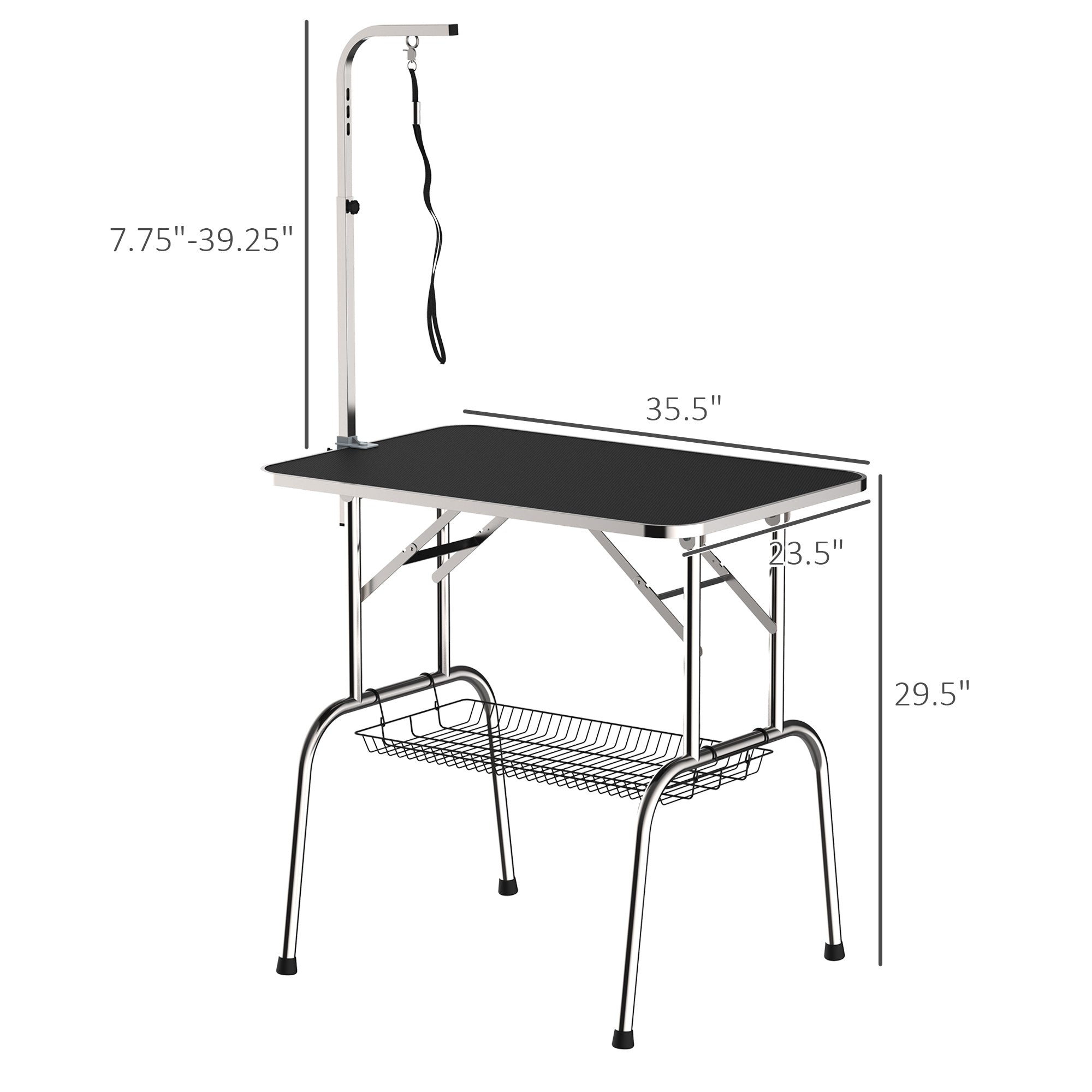 PawHut 36-inch Dog Grooming Table Stainless Steel QUALITY GUARANTEED with Adjustable Arm and Basket
