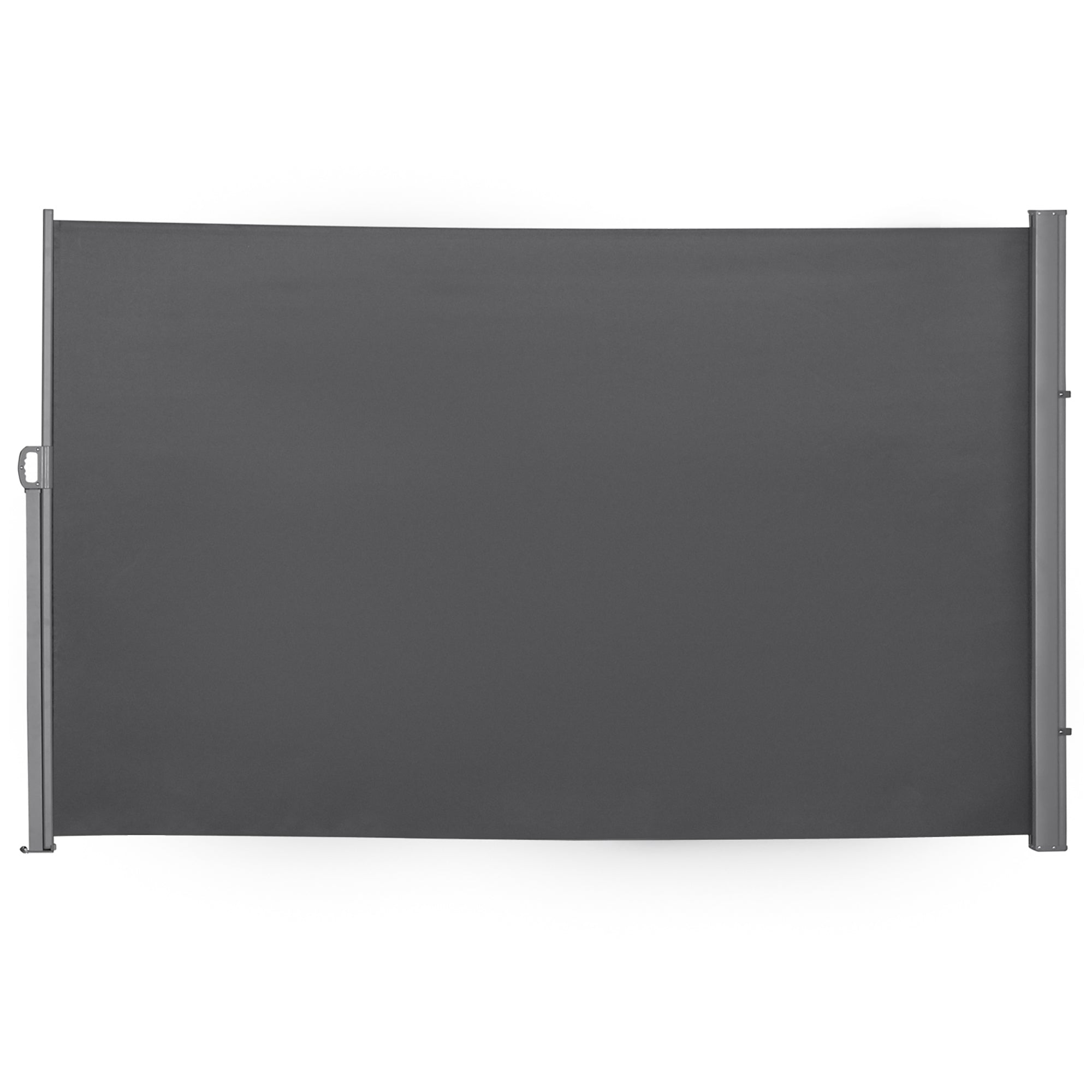 Outsunny 118" x 71" Outdoor Folding Privacy Screen Retractable Side Awning Patio with Resistance to UV Rays and Wind Grey
