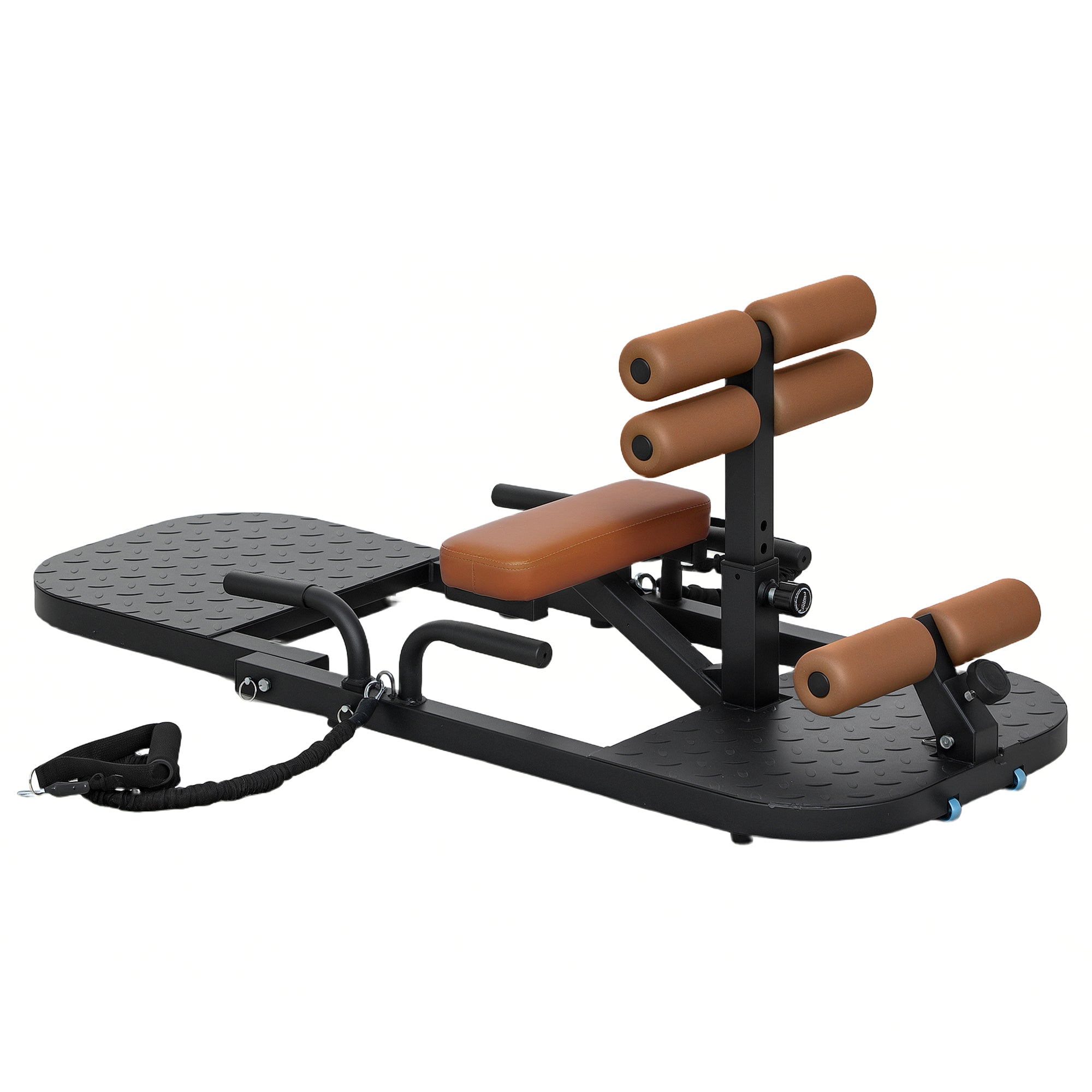 Soozier Foldable Sissy Squat Machine, Hip Thrust Machine with Push Up Stand, Multipurpose Glute Workout Equipment
