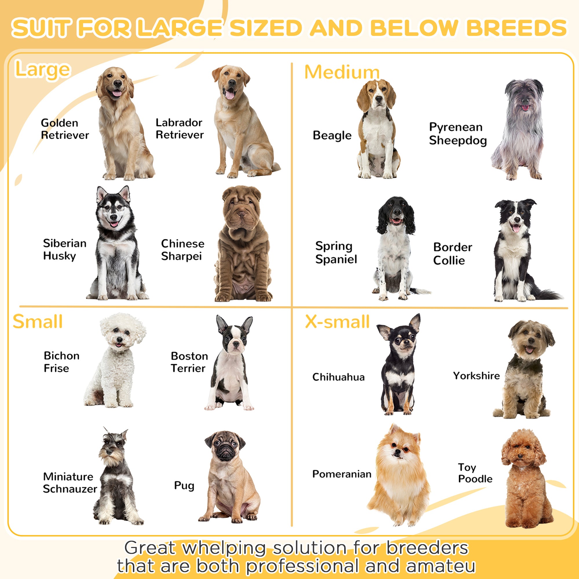 PawHut Whelping Box for Dogs with Retractable Light Stand, Waterproof Pad, Rail, Adjustable Height Door, 41" x 39"