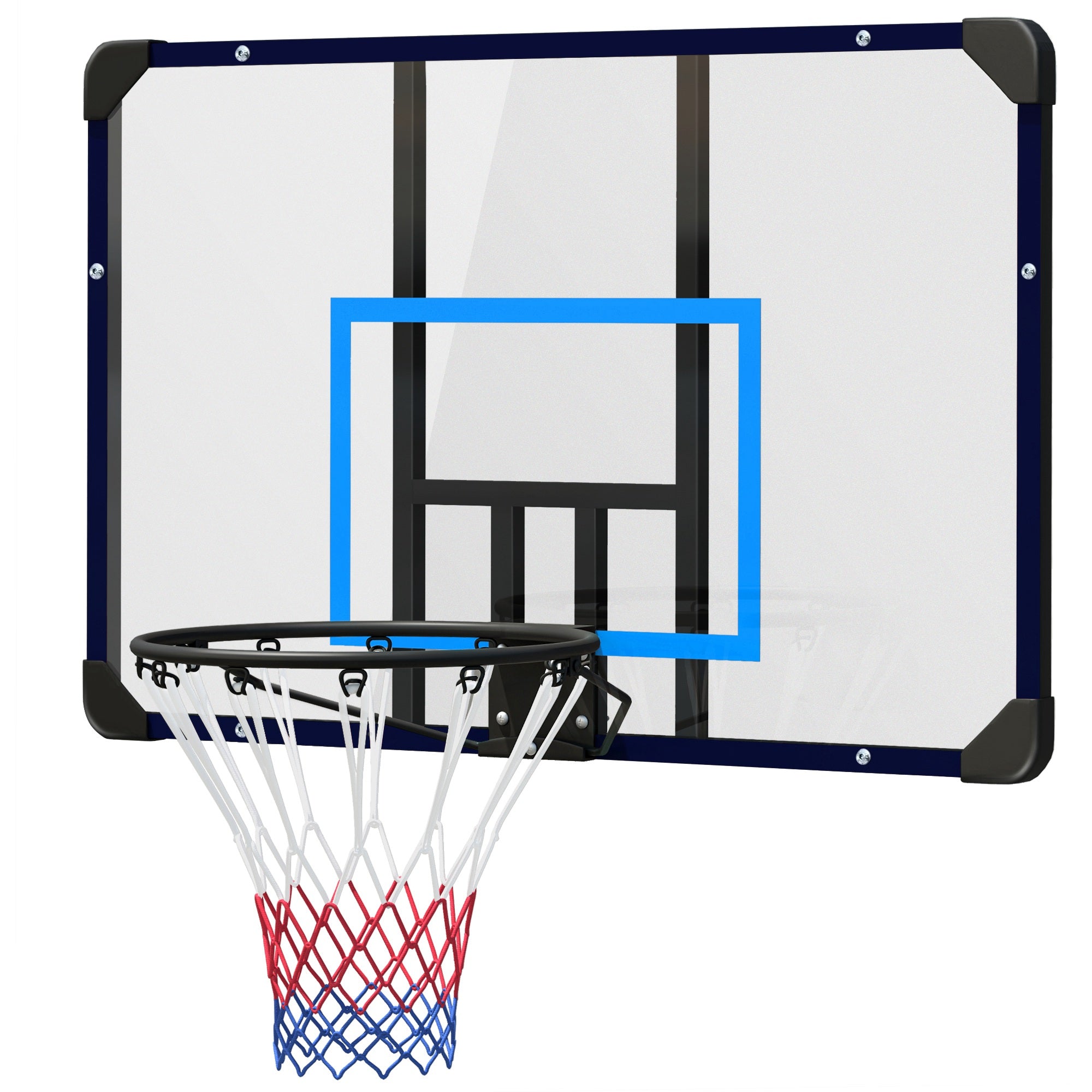 Soozier Wall Mounted Basketball Hoop, Mini Hoop with 45" x 29" Shatter Proof Backboard, Durable Rim and All-Weather Net for Indoor and Outdoor Use
