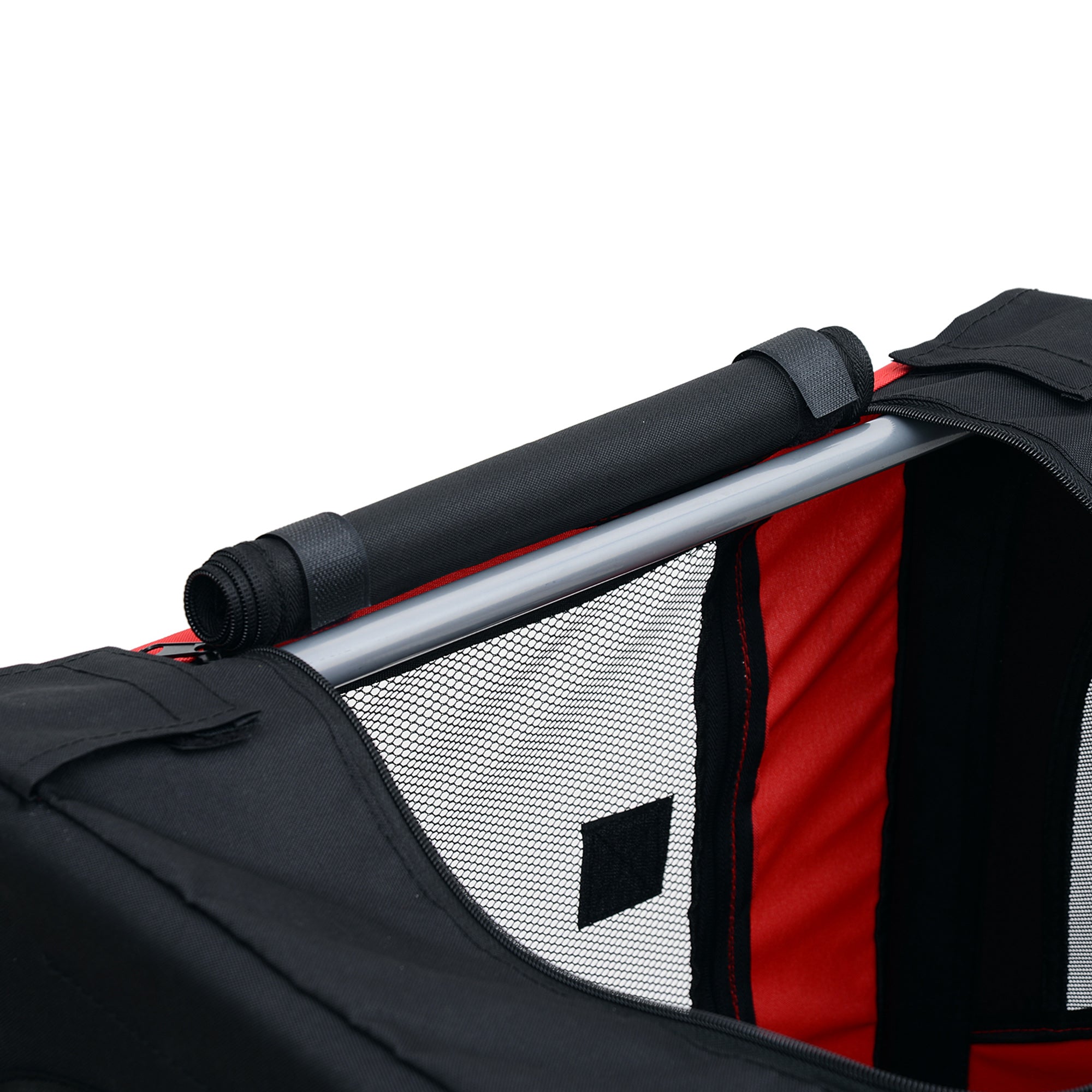 PawHut Dog Bike Trailer Pet Cart Bicycle Wagon Cargo Carrier Attachment for Travel Foldable - Red/ Black