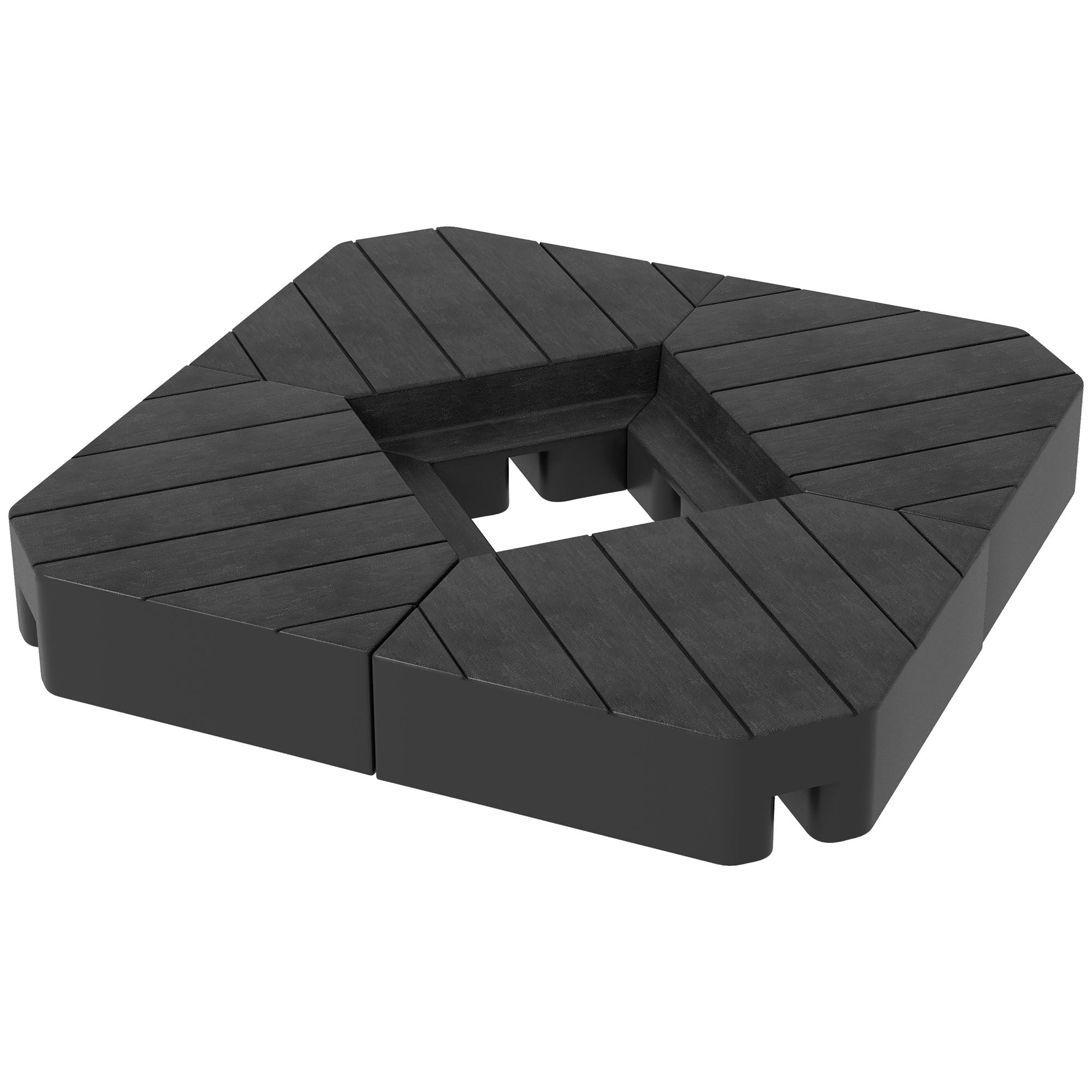 Outsunny Offset Umbrella Base Outdoor Umbrella Weights, 132 lb. Capacity Water or 176 lb. Capacity Sand, Black