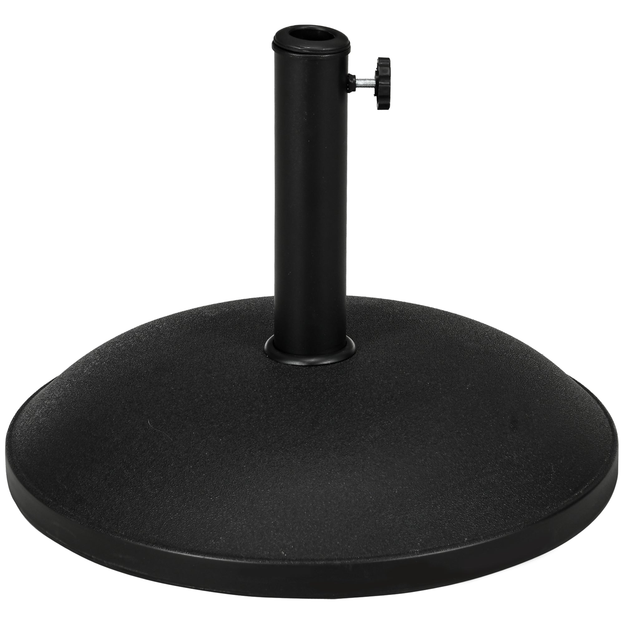 Outsunny 55 lbs Cement Umbrella Base Holder 20" Heavy Duty Round Parasol Stand for Patio, Outdoor, Backyard, Black