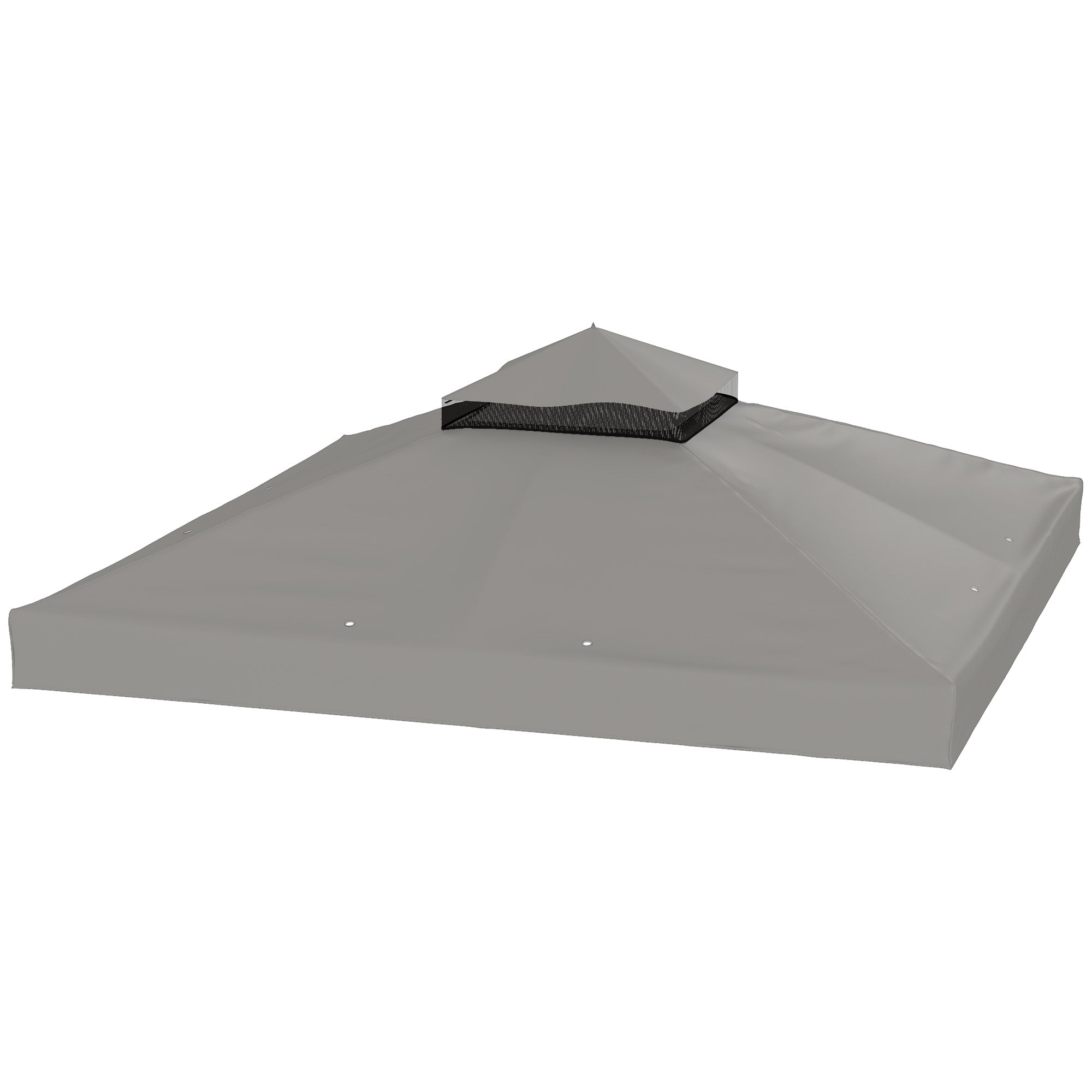 Outsunny 10' x 10' Gazebo Canopy Replacement Cover, 2-Tier Garden Gazebo Roof Replacement, UPF30+, TOP COVER ONLY, Grey