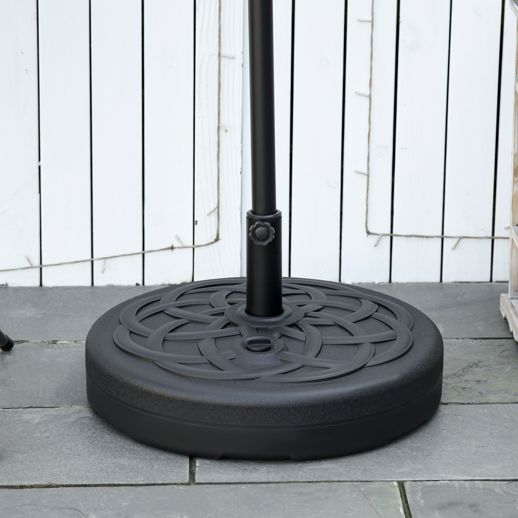 Outsunny 77 lb Heavy Duty Patio Umbrella Base, 22" Round Market Umbrella Stand for Deck, Outdoor, Backyard, Black