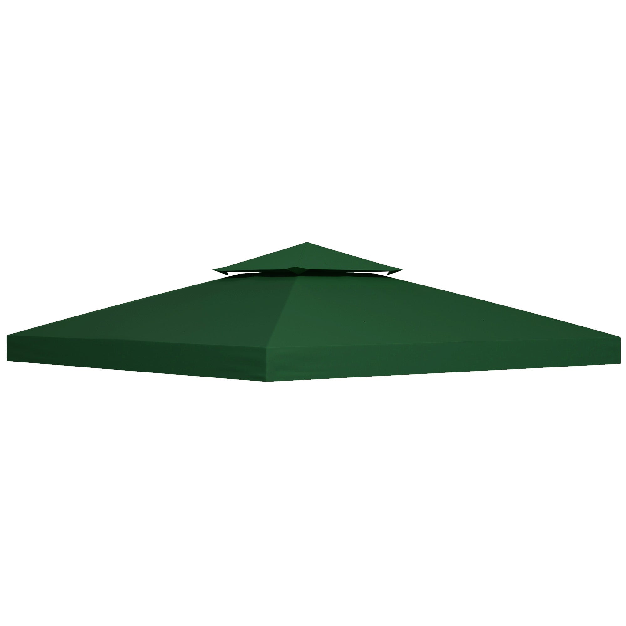 Outsunny 9.8'x9.8' Canopy Replacement 2-Tier Gazebo Canopy Top Cover, Green