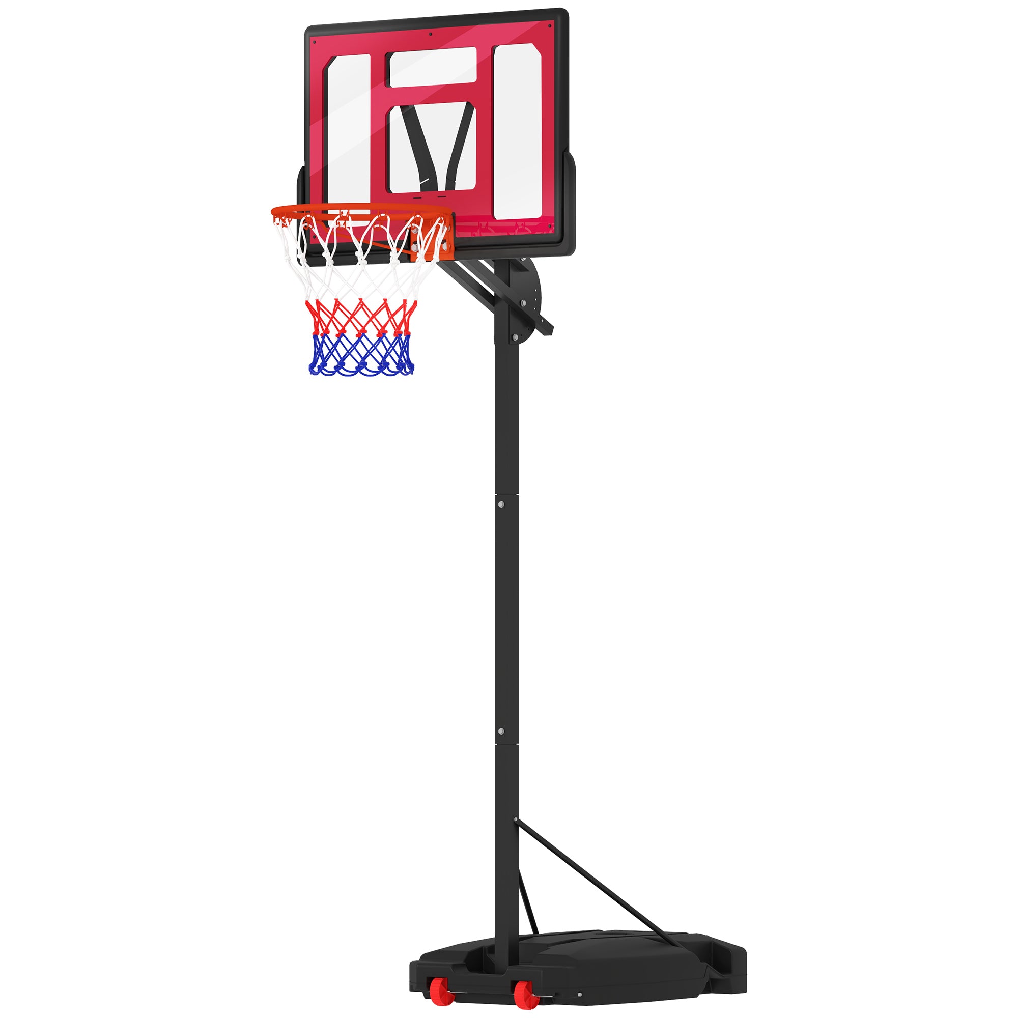 Qaba Kids Basketball Hoop, 6.6-8.5ft Adjustable Height Basketball Net with Weight Bag, for Indoor Outdoor, for 6+ Years