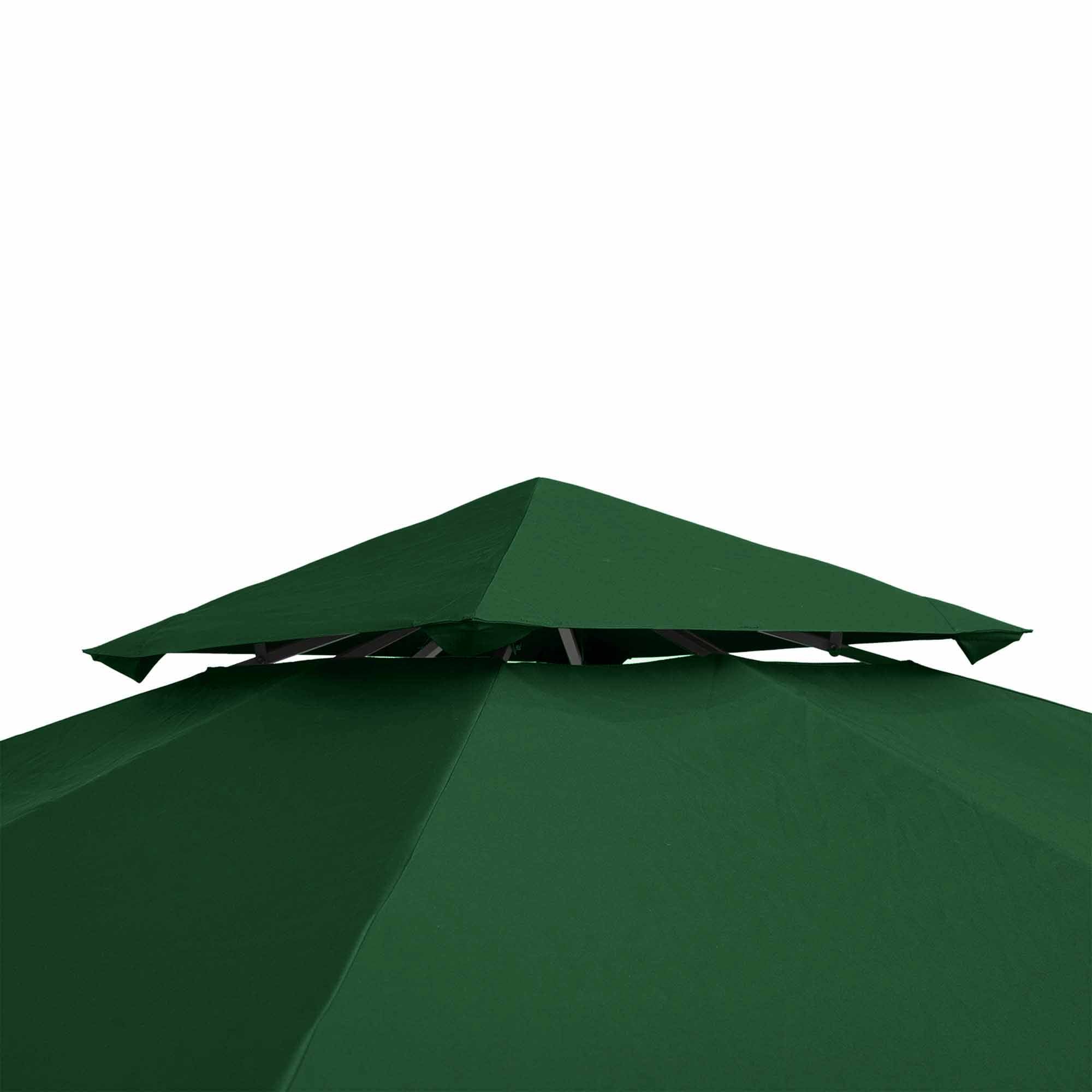 Outsunny 9.8'x9.8' Canopy Replacement 2-Tier Gazebo Canopy Top Cover, Green