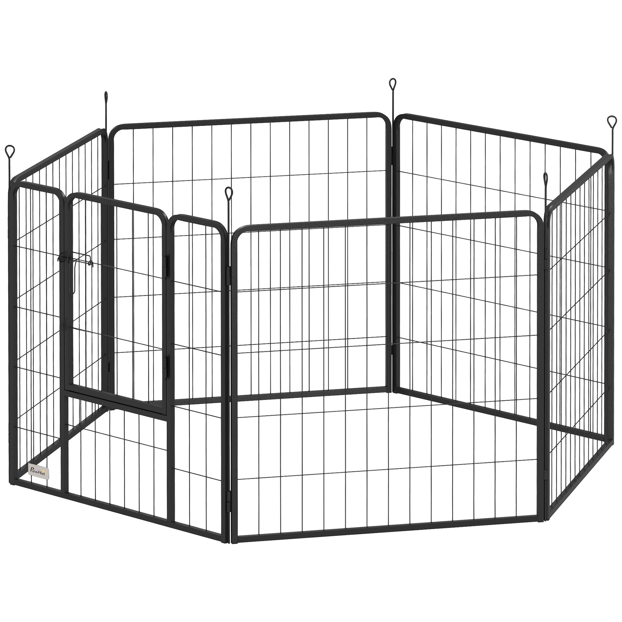 PawHut Heavy Duty Dog Playpen with Door for Medium Dogs, 6 Panels, 31.5"H