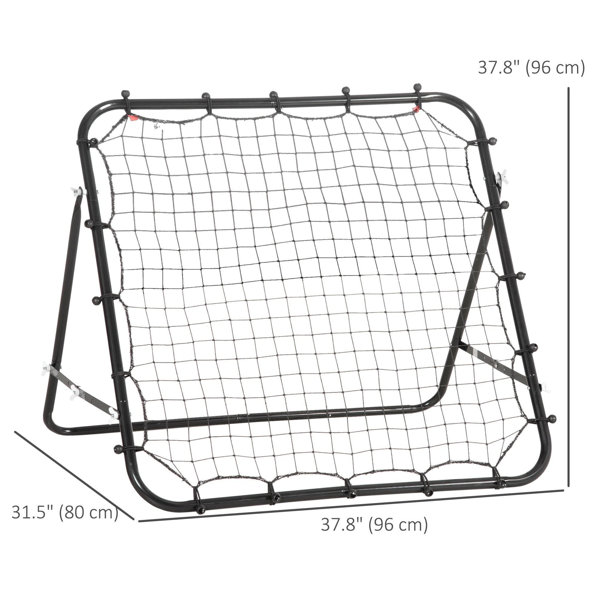 HOMCOM Volleyball Rebounder Net Football Training Aid Kickback Target Play Black
