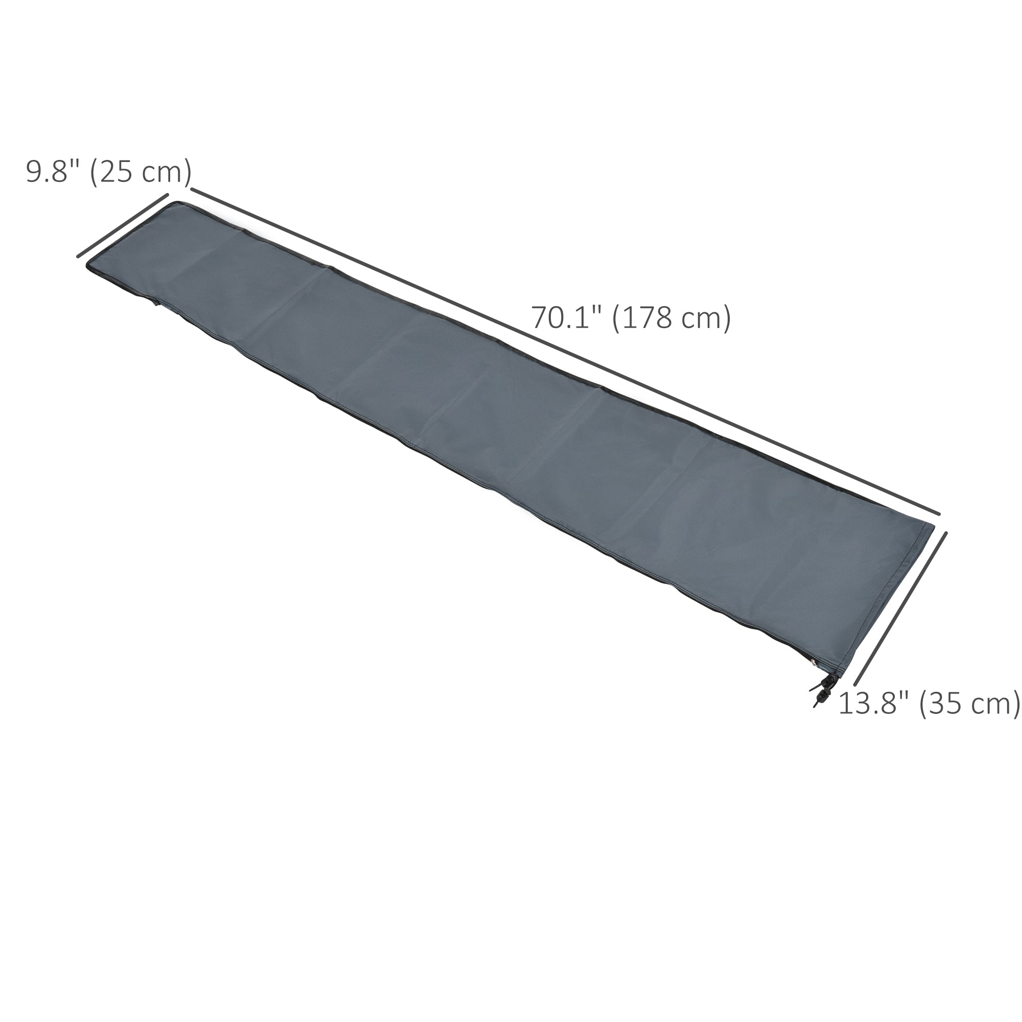 Outsunny Parasol Cover, Patio Cantilever Cover, Banana Umbrella Cover with Zipper, Grey