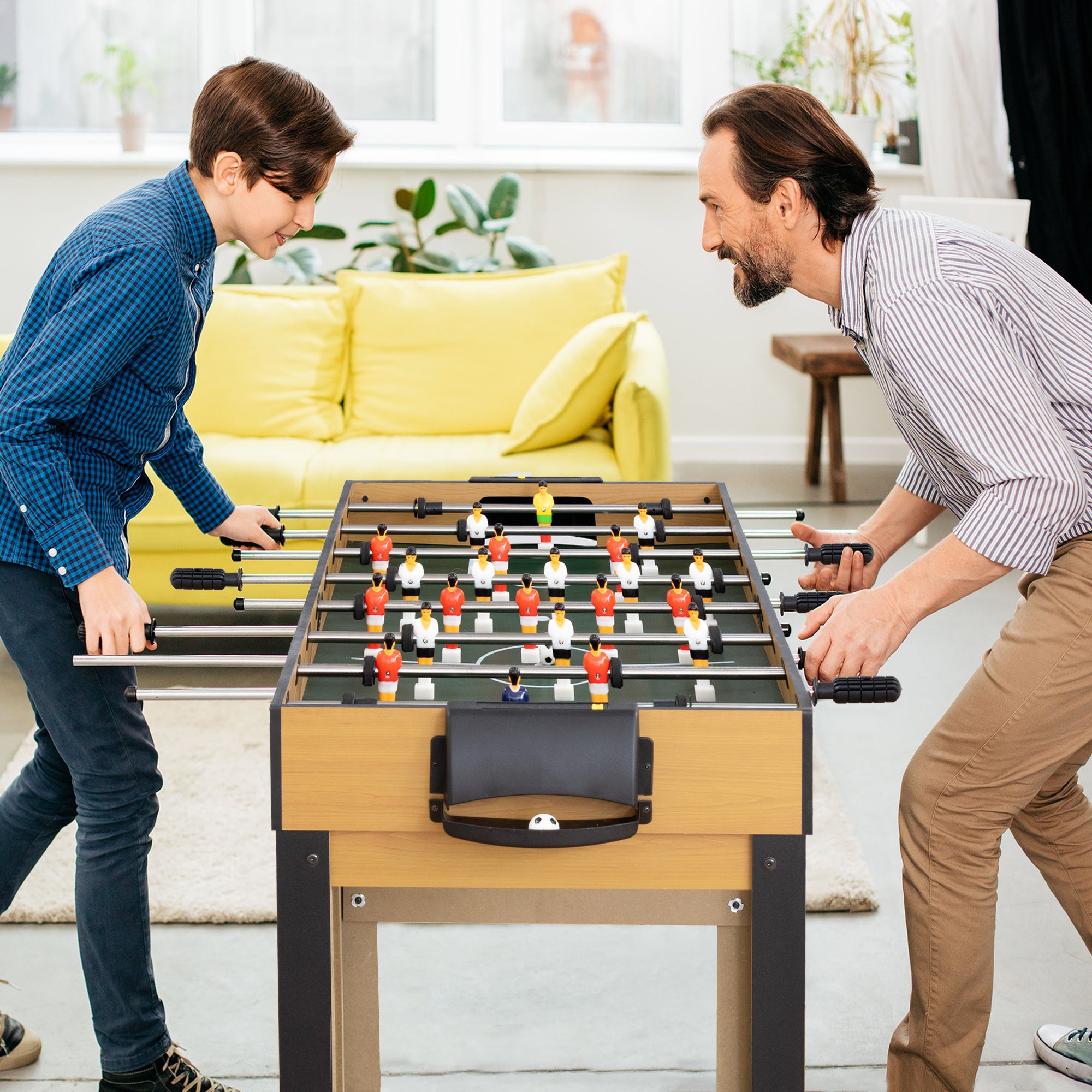 Soozier 43'' 4-in-1 Multi-Gaming Table, Tabletop Billiards Hockey Table Tennis Foosball Game, Easy Set up for Whole Family