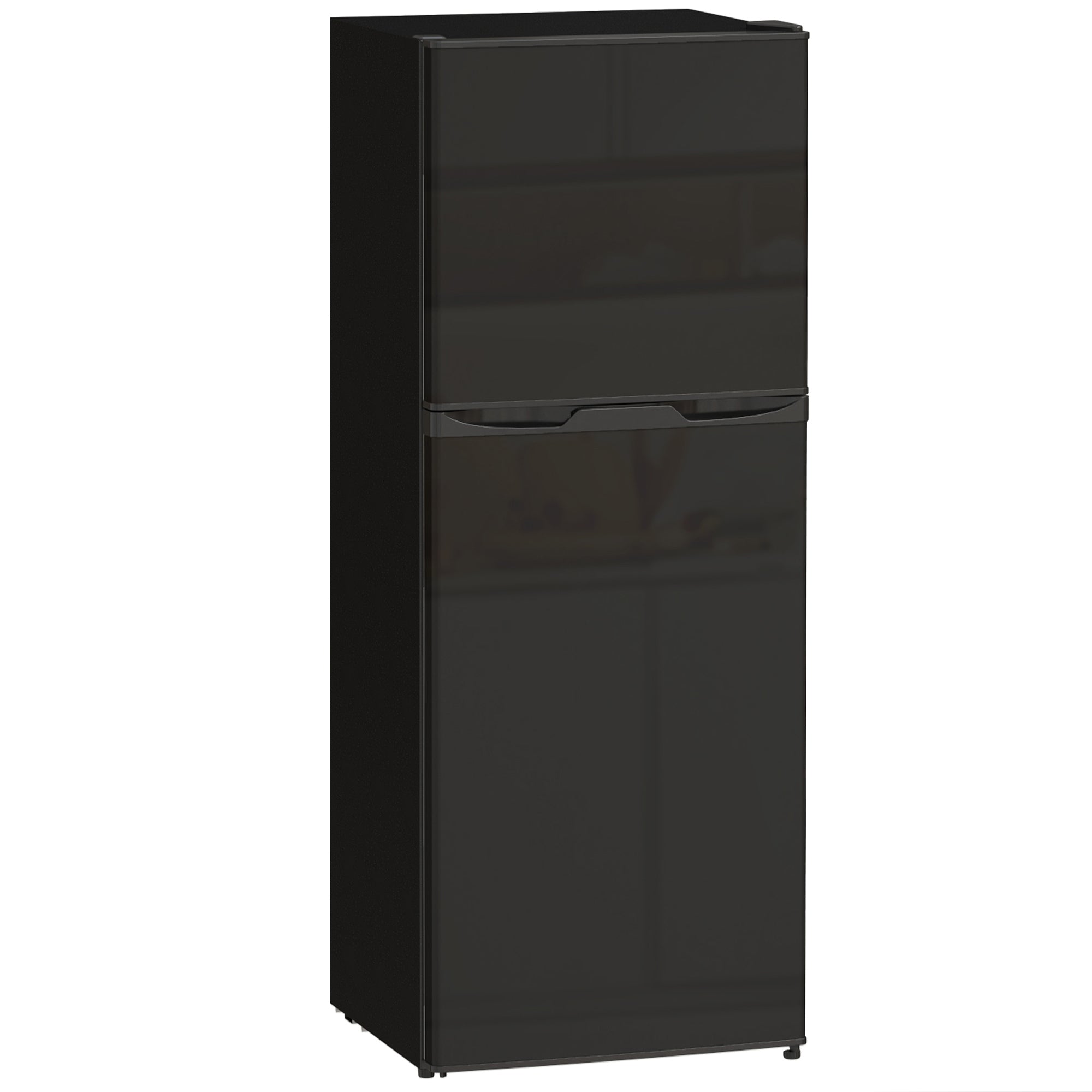 HOMCOM Double Door Mini Fridge with Freezer, 4.6 Cu.Ft Small Refrigerator with Thermostat, Shelves, Reversible Door, Black