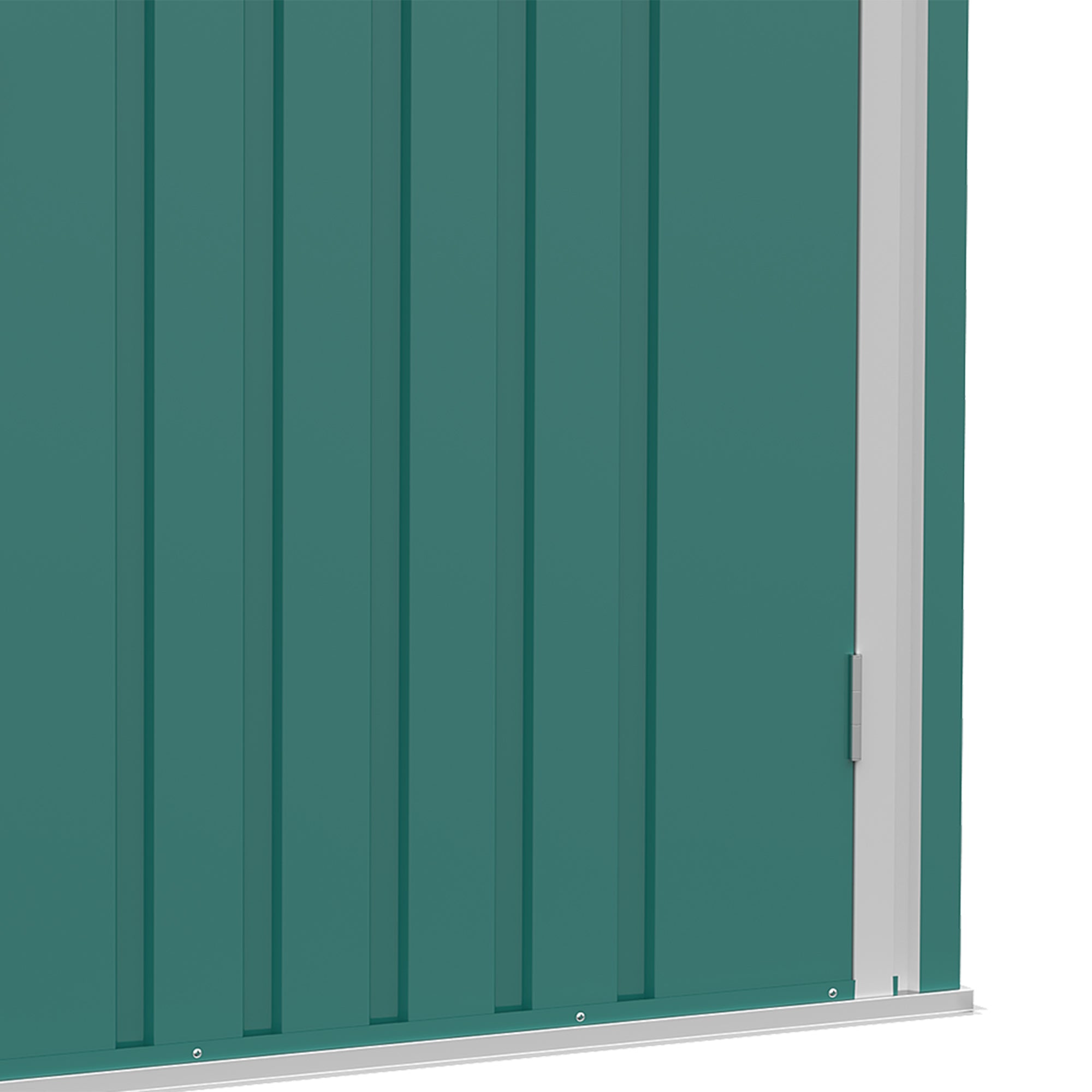Outsunny 3.3' x 3.4' Lean-to Garden Storage Shed, Outdoor Galvanized Steel Tool House with Lockable Door for Patio Green