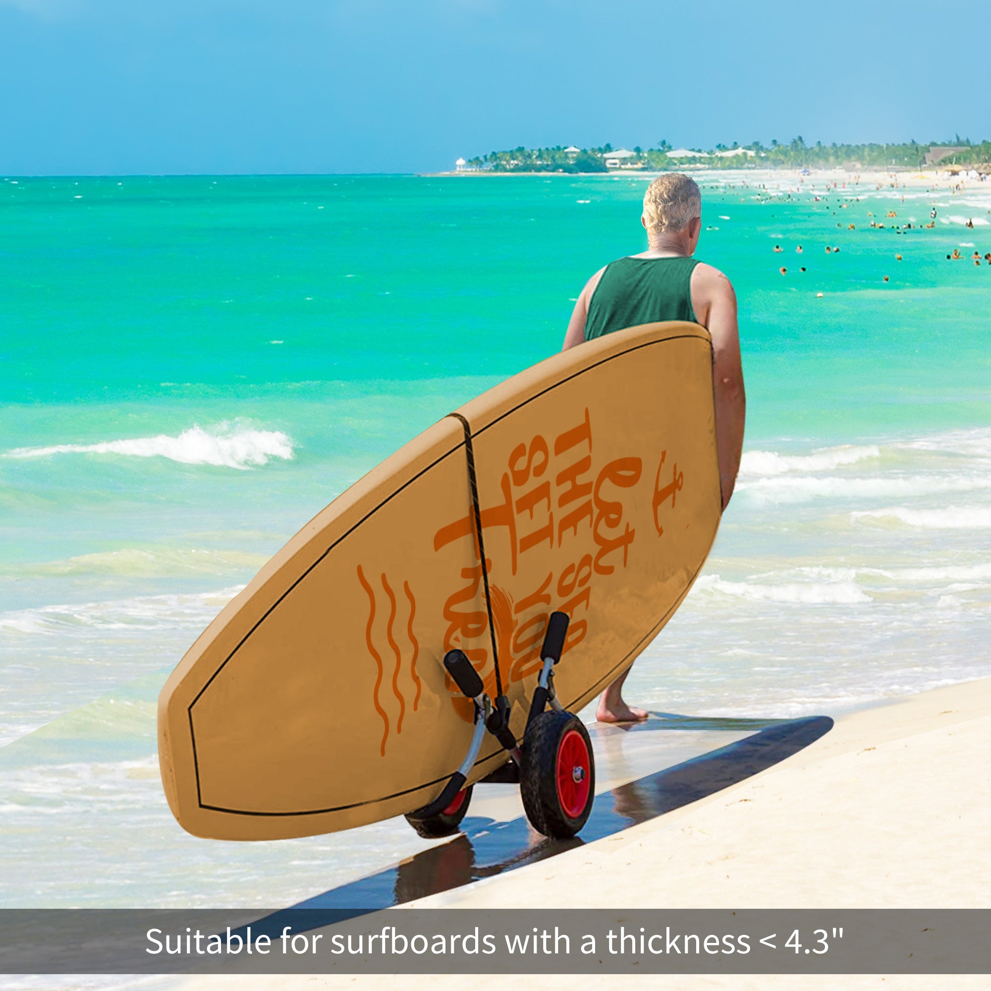 Outsunny Stand-Up Paddleboard Dolly, Aluminum Surfboard Trolley, Foldable Rolling Cart for SUPs Boat Canoe Carrier Tote Dolly Trolley Float Mat, Jon Boat Easy Transport Cart Wheeled Cart