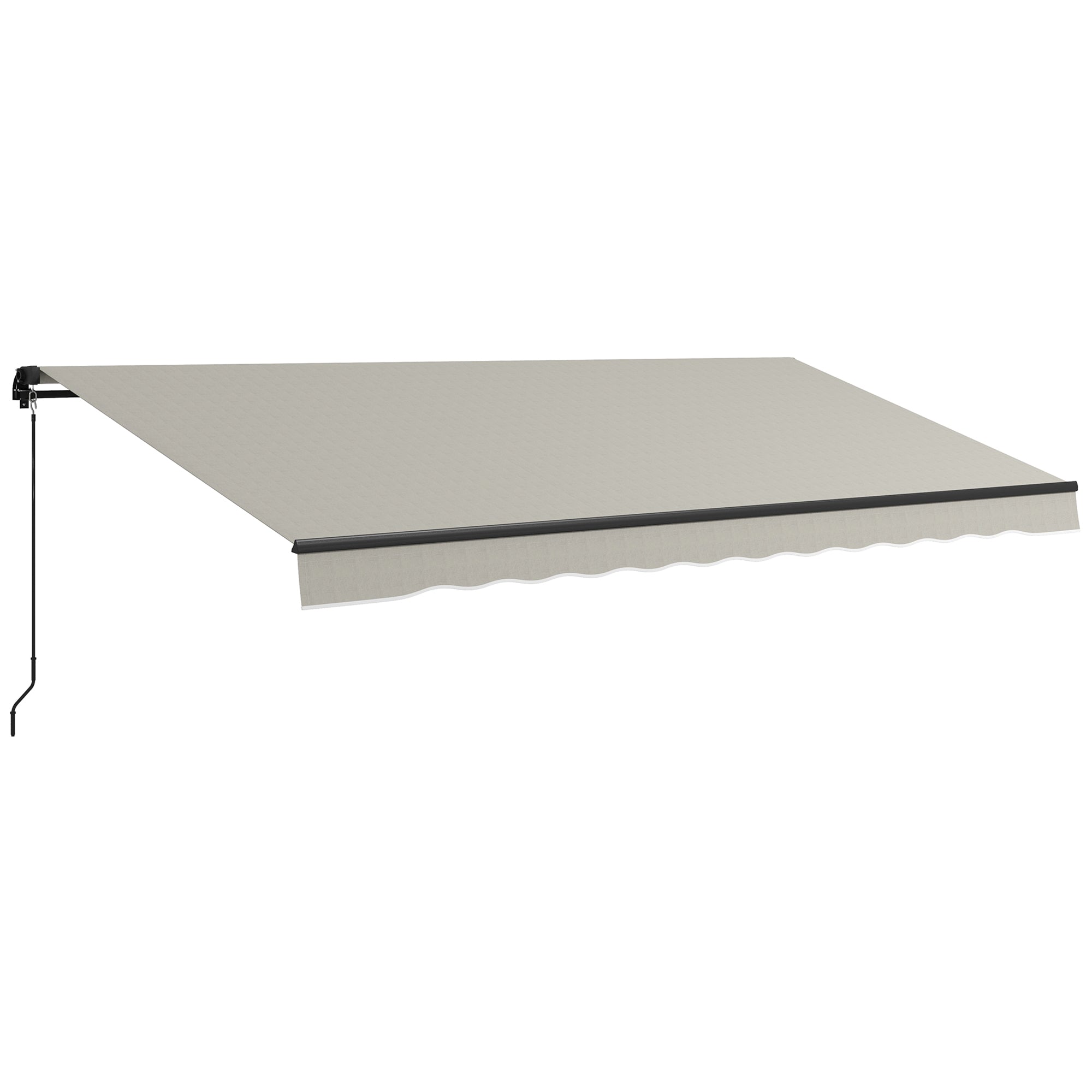 Outsunny 15' x 10' Retractable Awning, 280gsm UV Resistant Sunshade Shelter, for Deck, Balcony, Yard, Light Grey