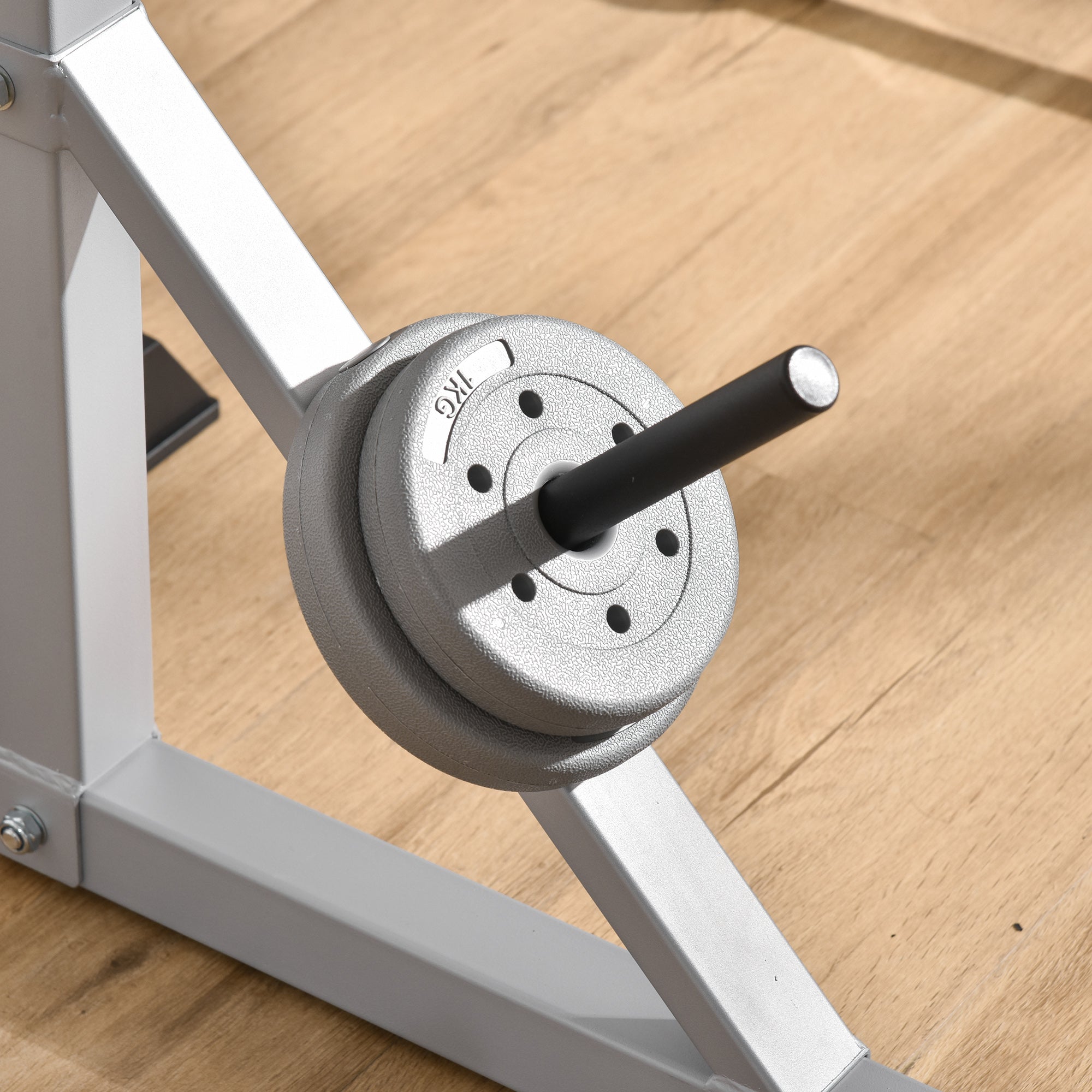 Soozier 2-Piece Barbell Rack, 53.5"-69.3" Height Adjustable Squat Rack Bench Press Rack, 440LBS Capacity