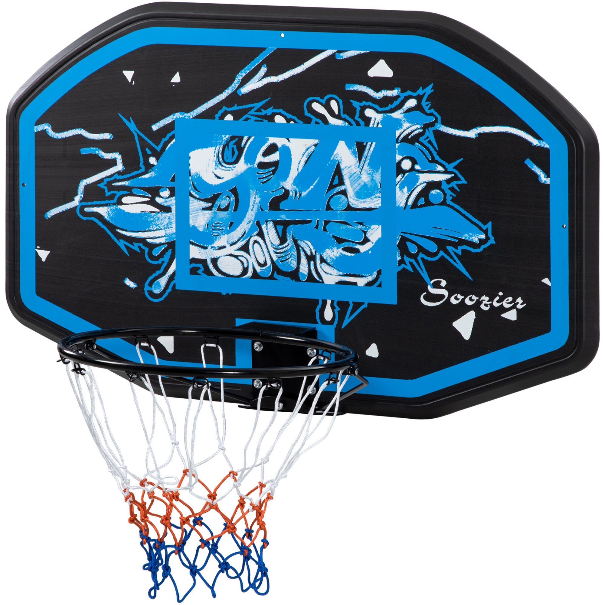Soozier Wall Mounted Basketball Hoop, 43" x 28" Backboard, Mini Basketball Hoop, Over the Door Basketball Hoop with for Kids and Adults, Outdoors and Indoors Use
