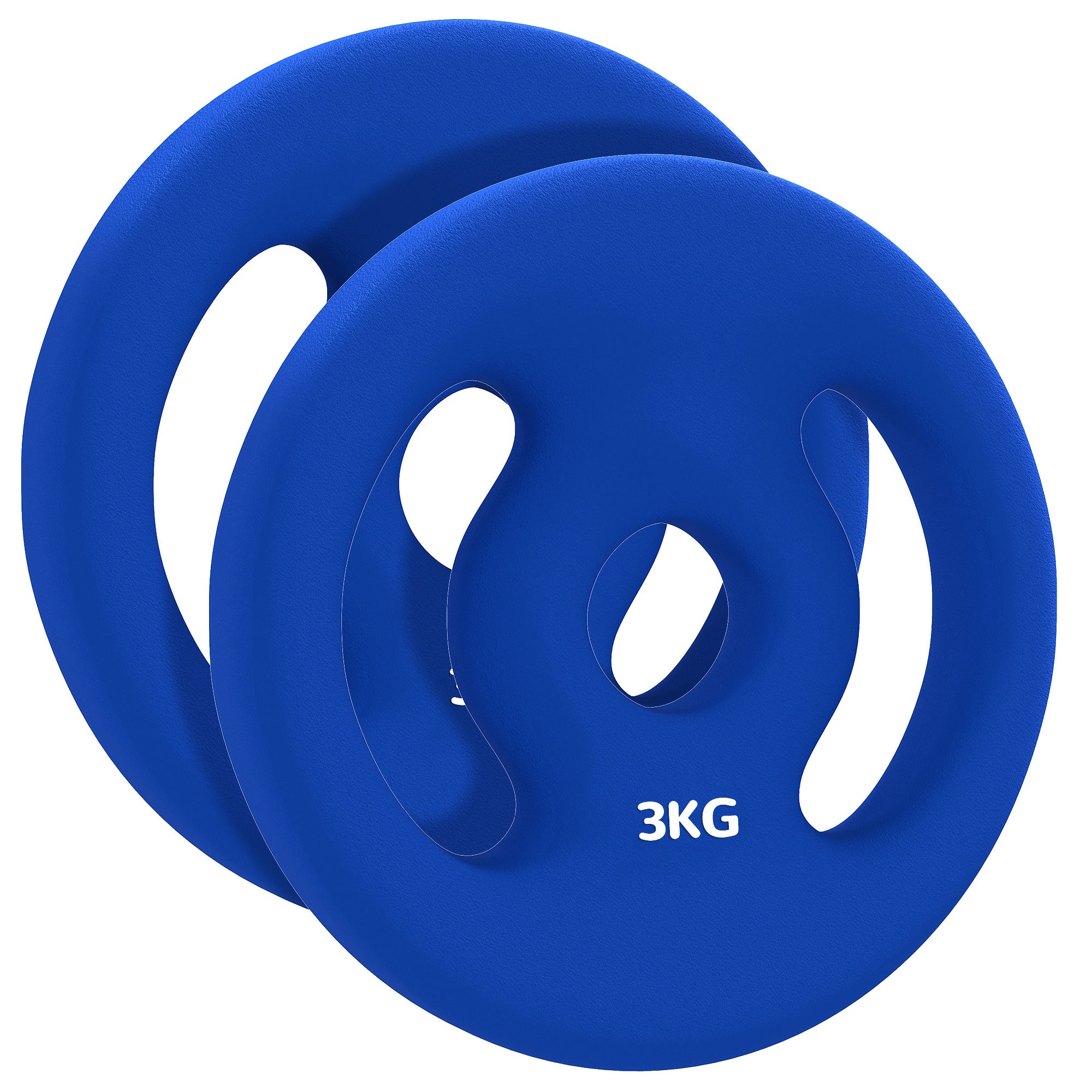 Soozier 2 x 6.6lbs Standard Weight Plates with Easy-Grip Handles, 1" Holes, for Home, Gym, Weight Lifting and Strength Training