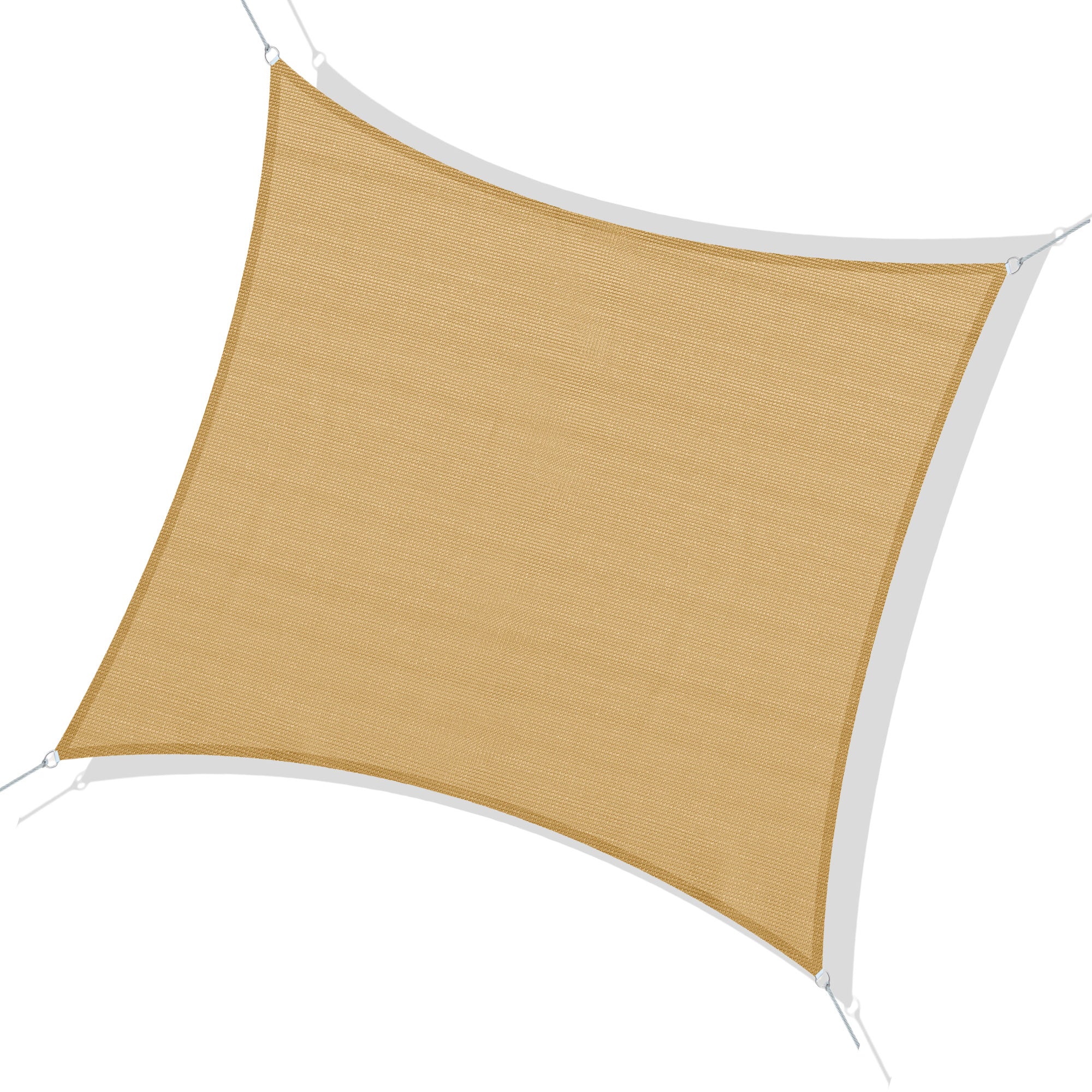 Outsunny 10ft x10ft Square Canopy Sun Shade Sail Garden Cover UV Protector Outdoor Patio Lawn Shelter with Carrying Bag Sand