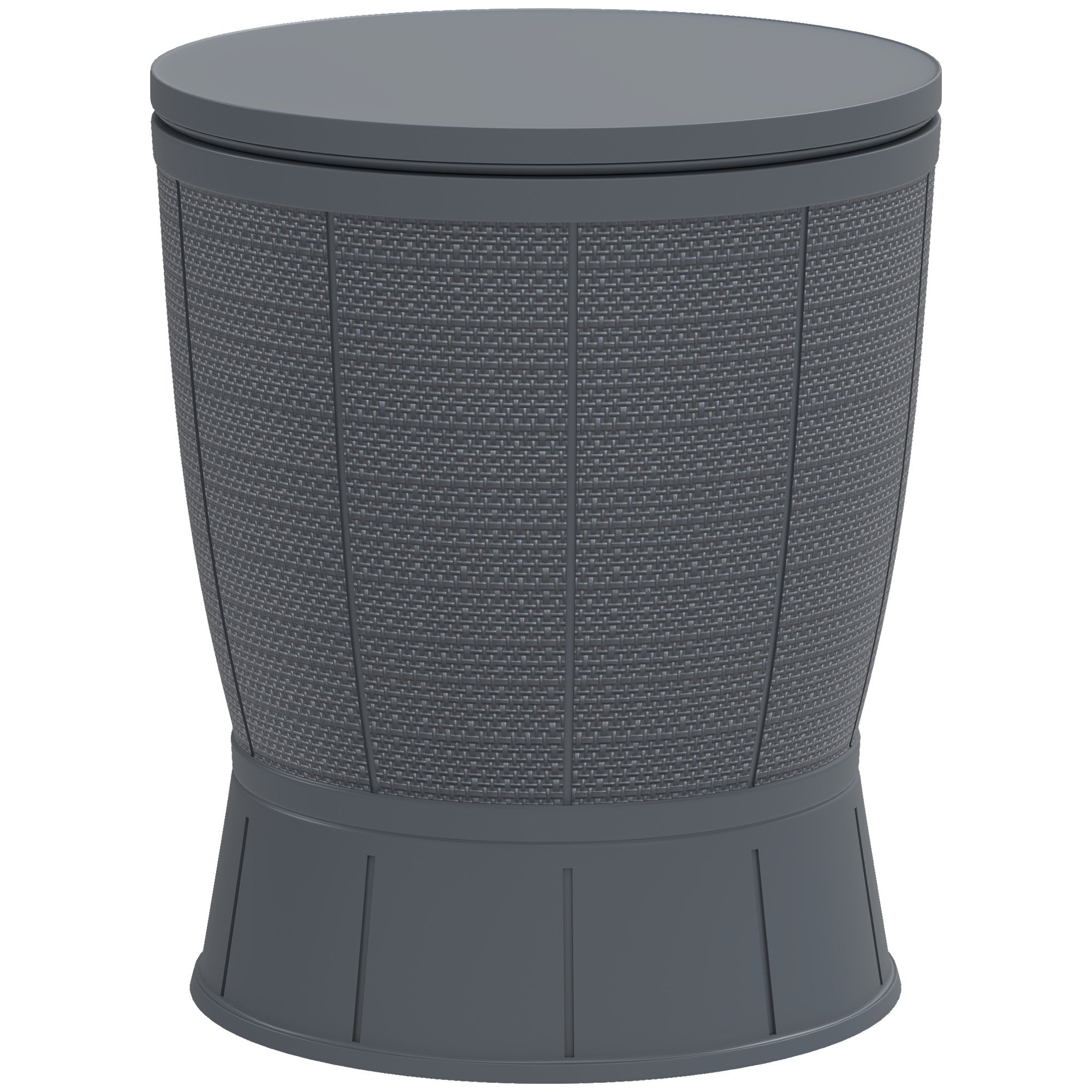Outsunny 11 Gallon Patio Cooler Side Table, 3-in-1 Outdoor Cool Bar Table with Height Adjustable Top, Drainage Plug, Grey